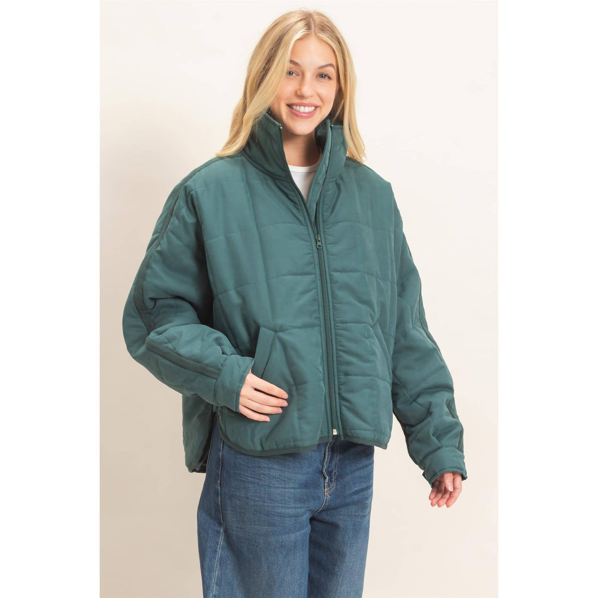 Quilted High Collar Jacket
