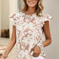 Floral Print Ruffle Short Sleeve Summer Tops