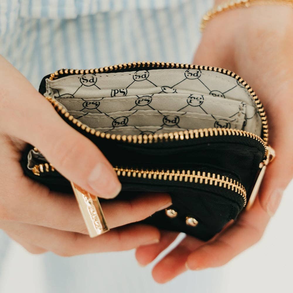 Nylon Cameron Double Zip Card Wallet