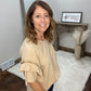 Ruffle SLV Studded Loose Dolmen Shirt