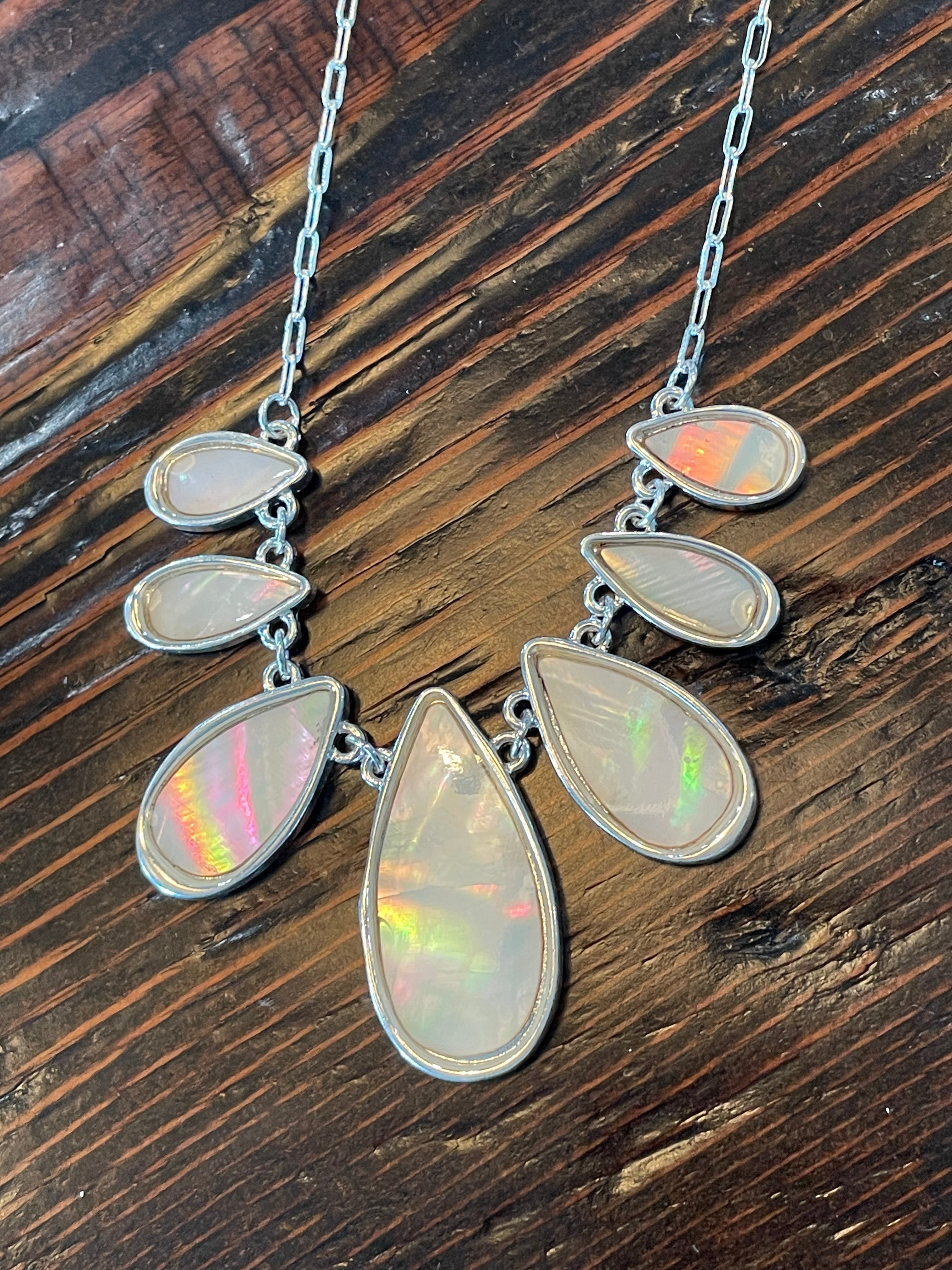 White Teardrop Necklace