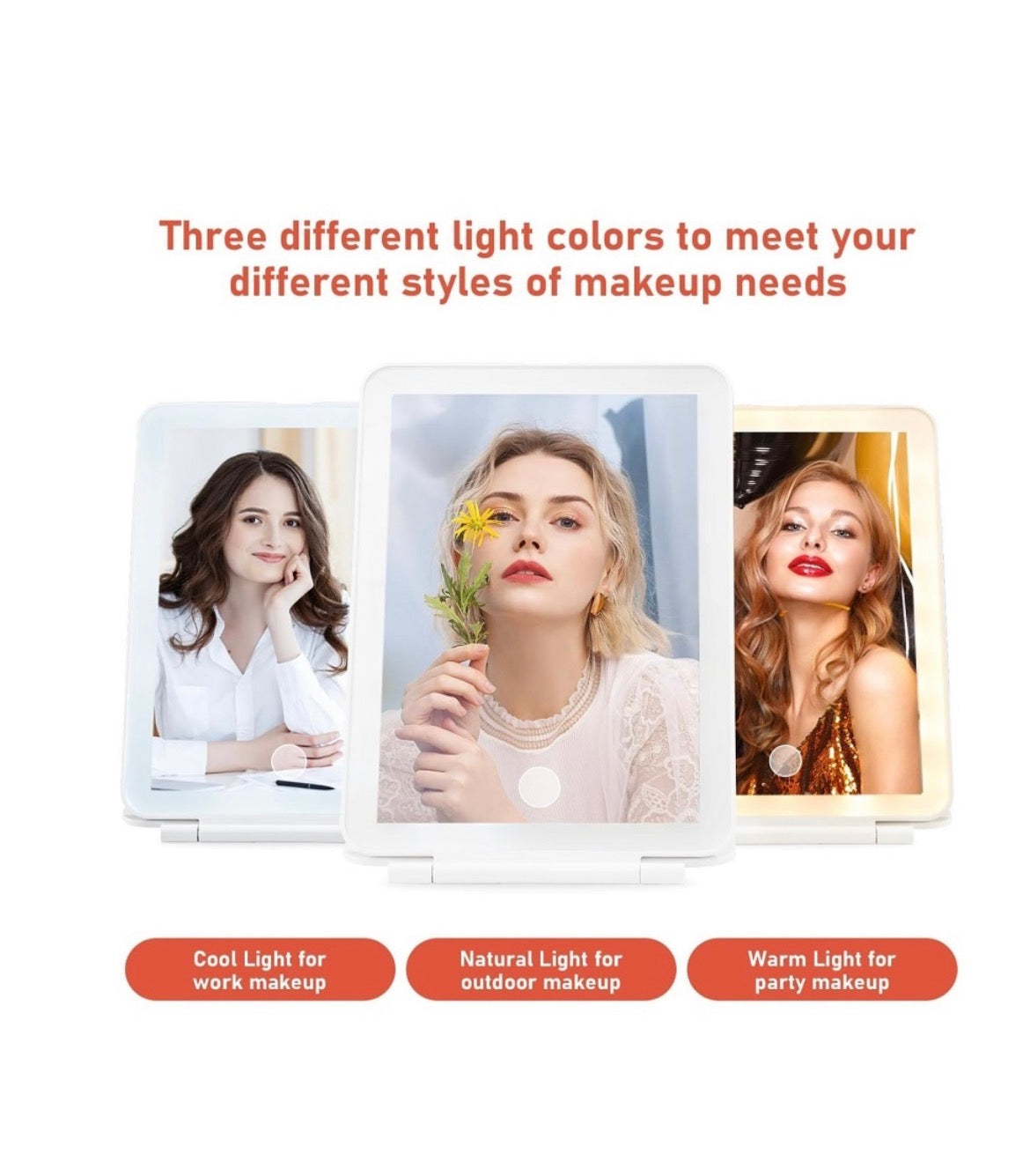 Rechargeable Travel LED Makeup Mirror Tablet
