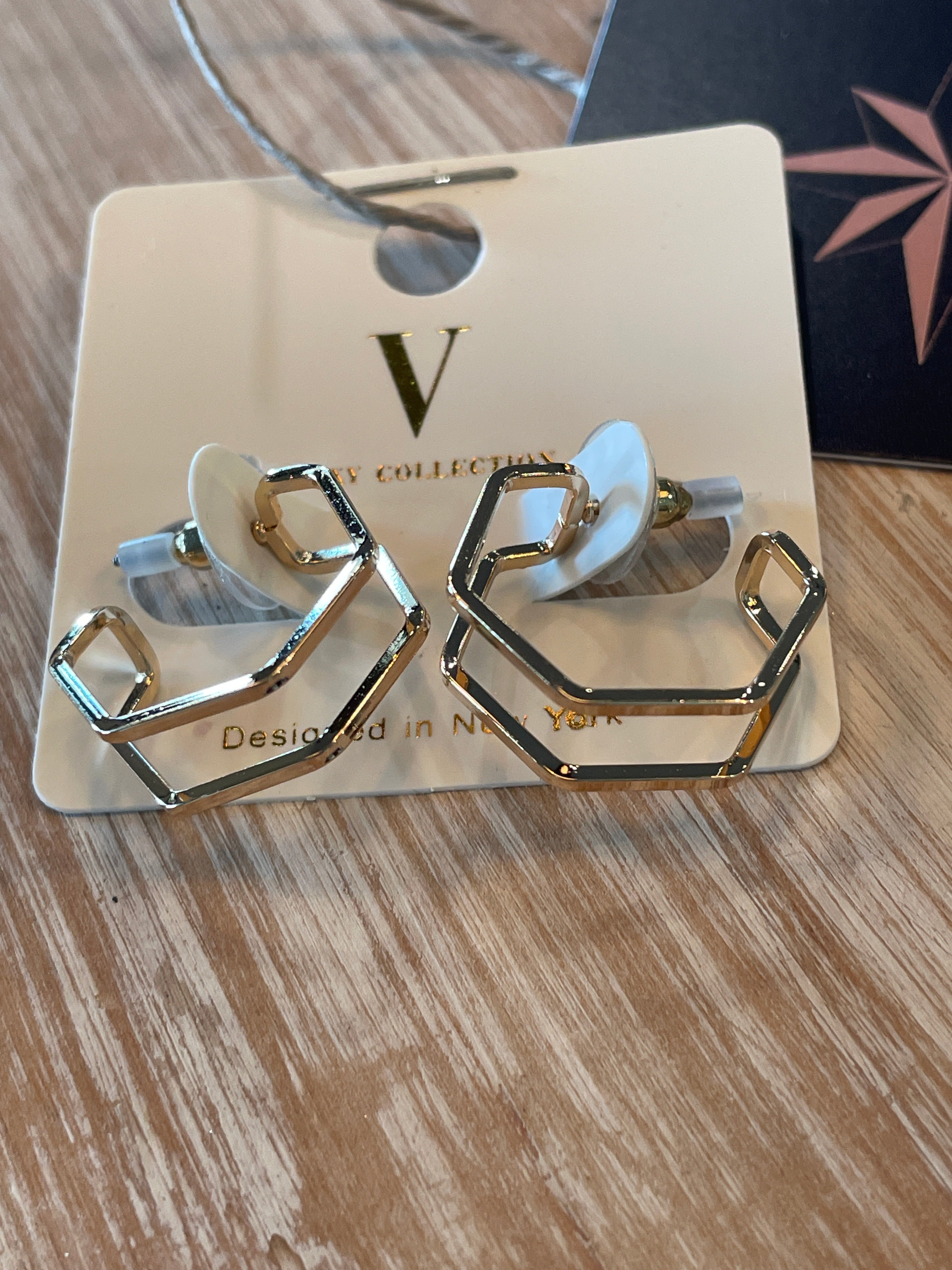 Hexagon Hoop Earrings