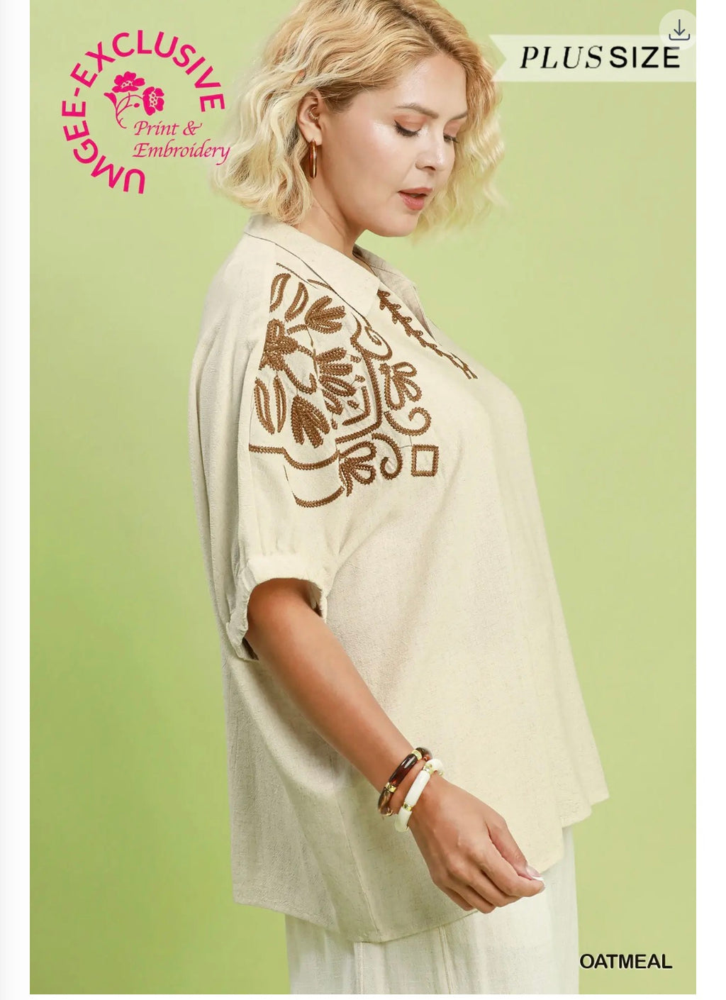 Embroidered Sleeve Top