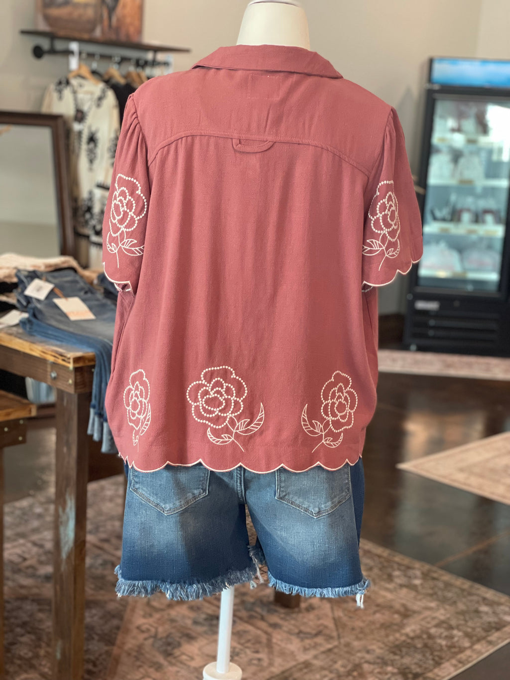 Linen Floral Top