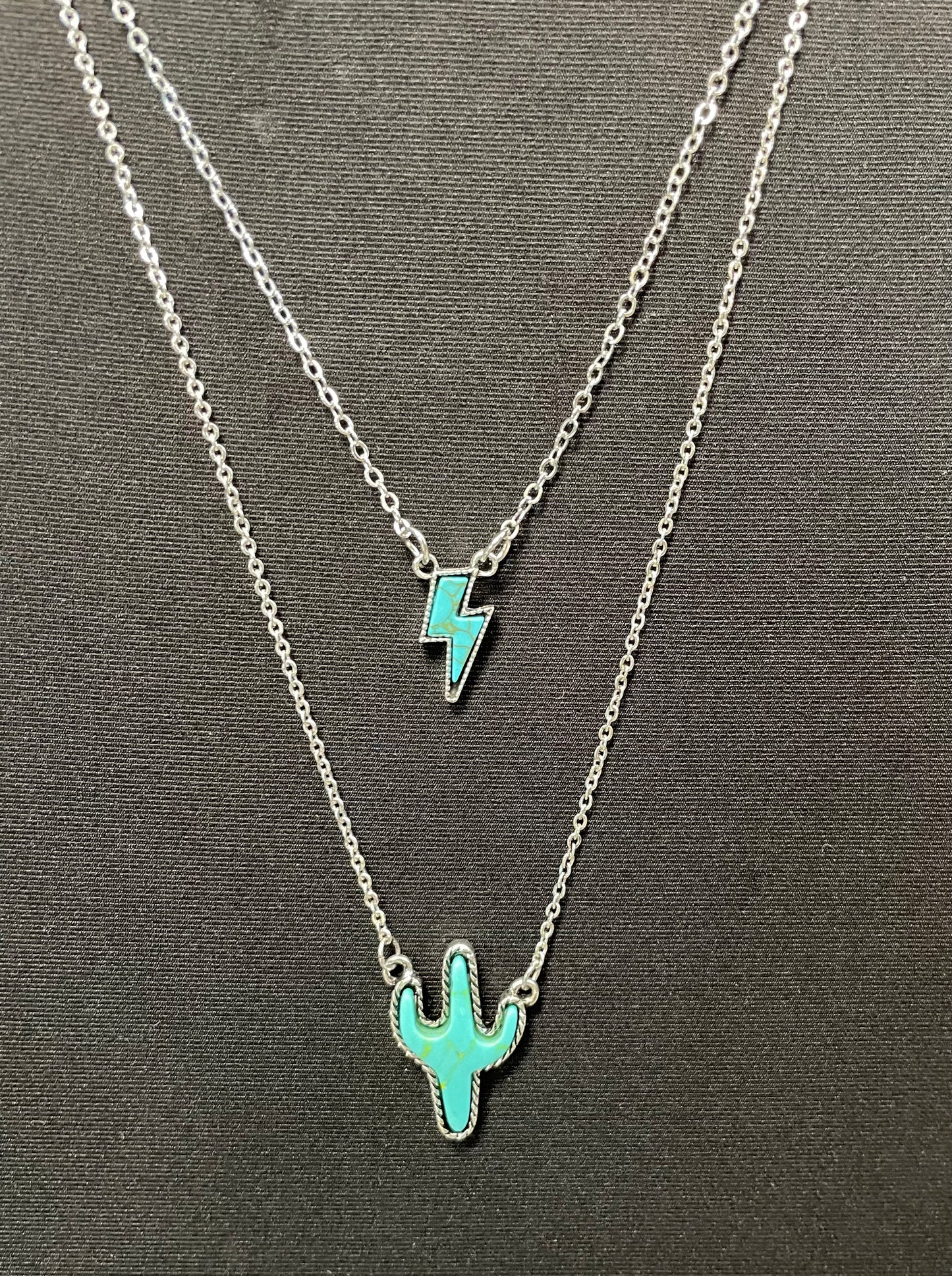 Lightning Bolt Turquoise Necklace