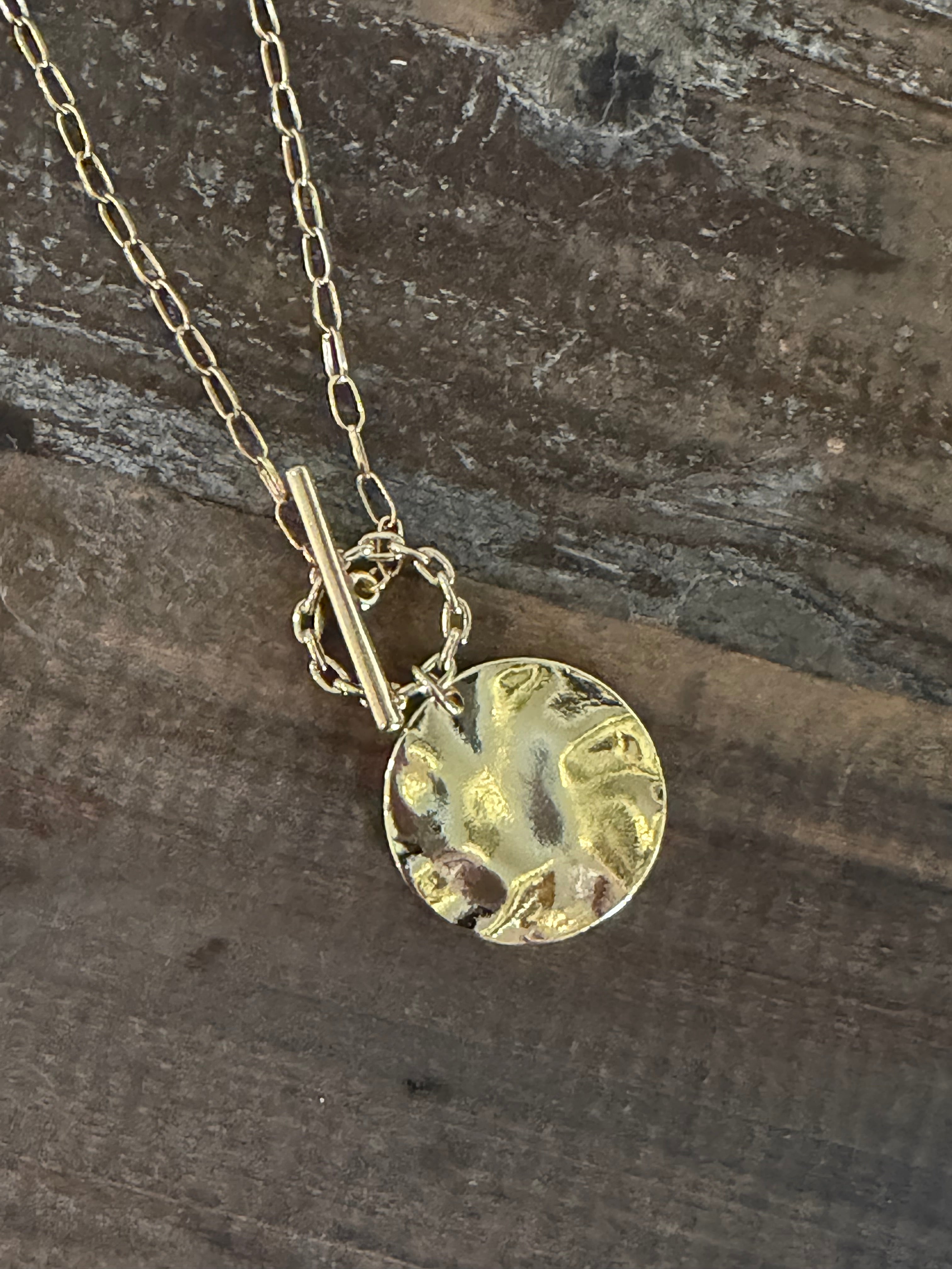 Circle and Bar Pendant Necklace