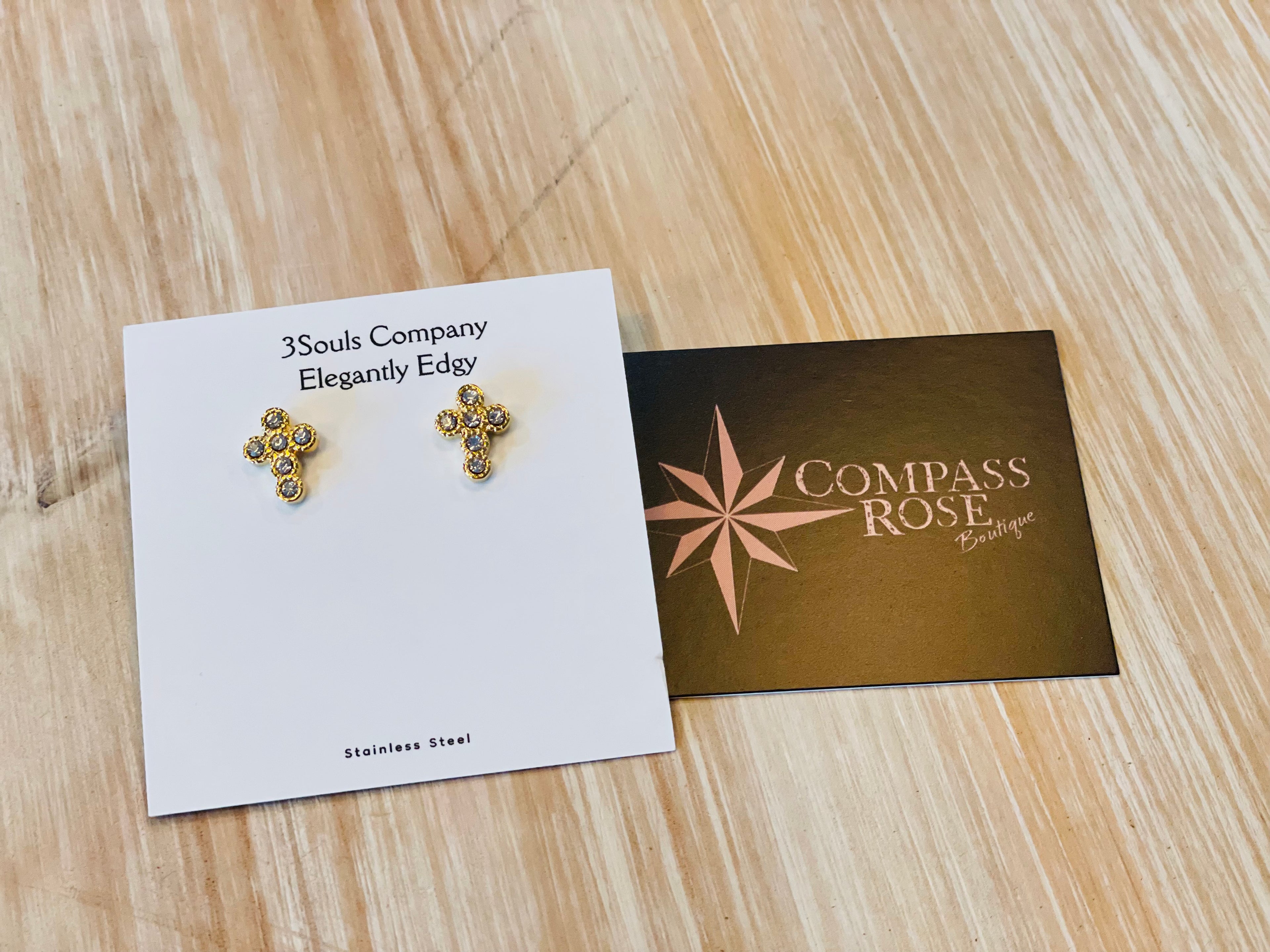 Zircon Cross Earrings