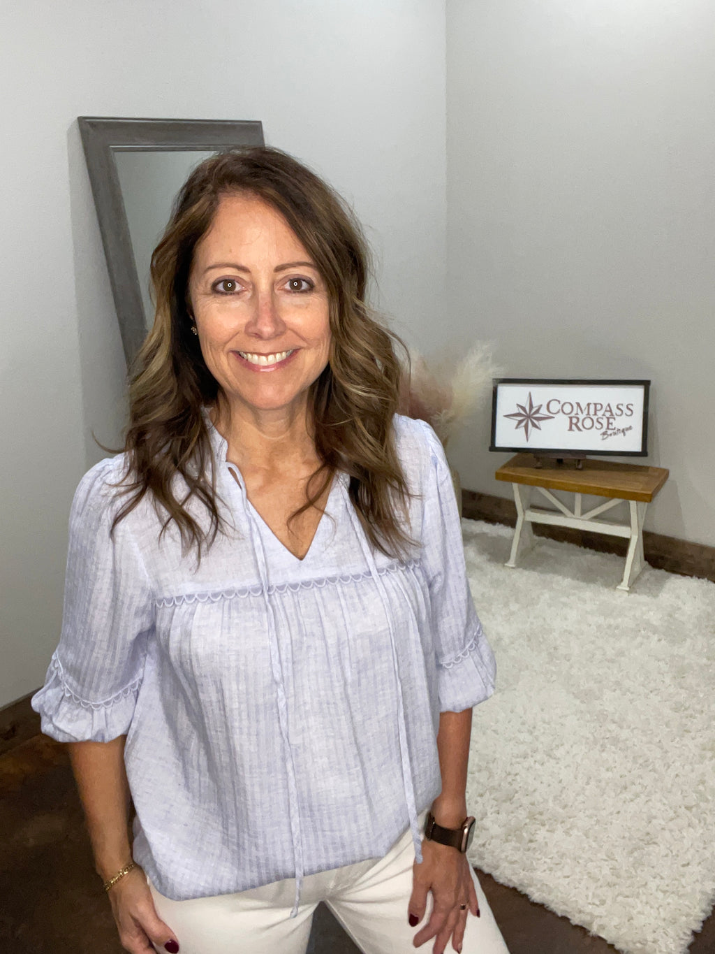 Yarn Dye Pinstriped Top