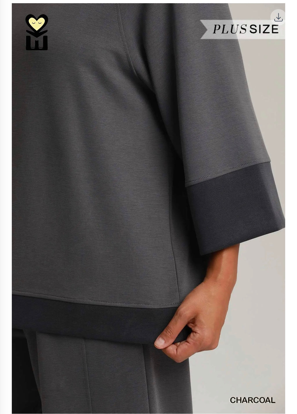 CloudKnit 3/4 Raglan Sleeve Colorblock Top