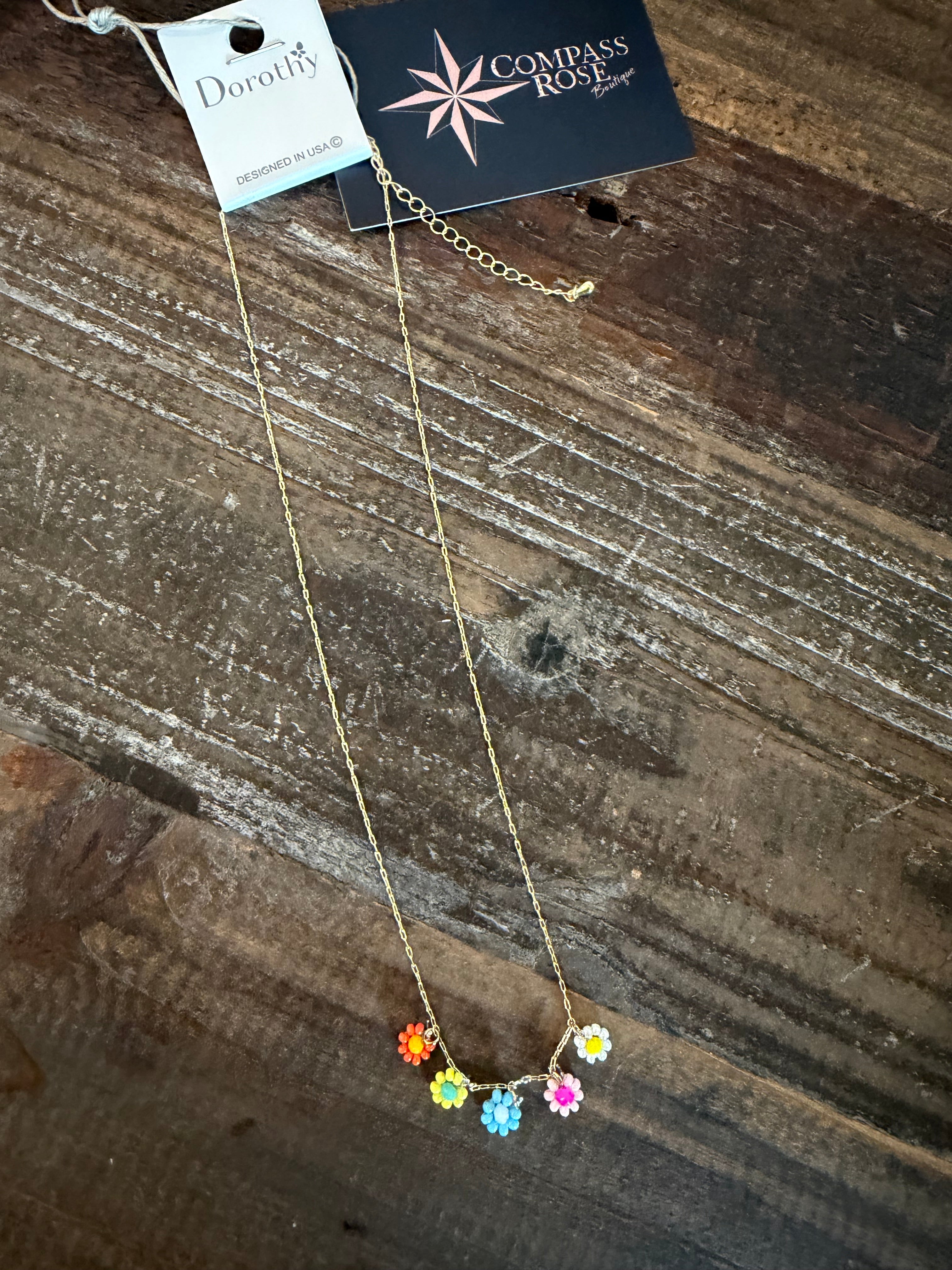 Multi Flower Pendant Necklace