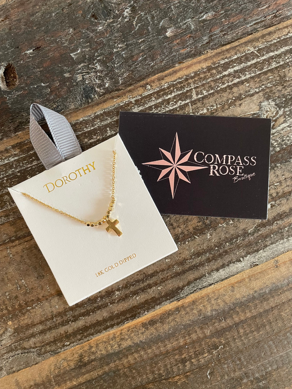 Cross and Bead Pendant Necklace