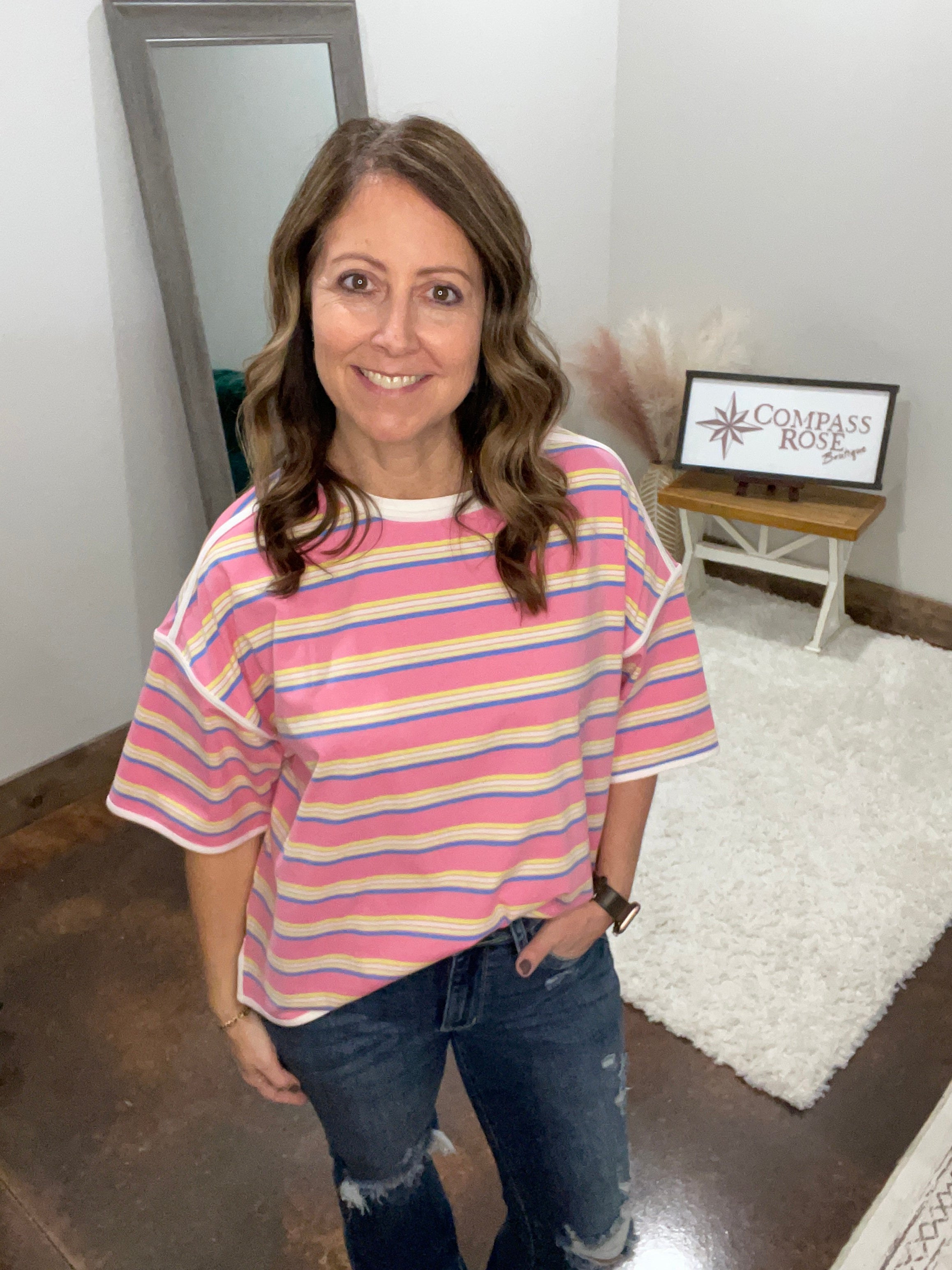 Striped Oversized Relaxed Top