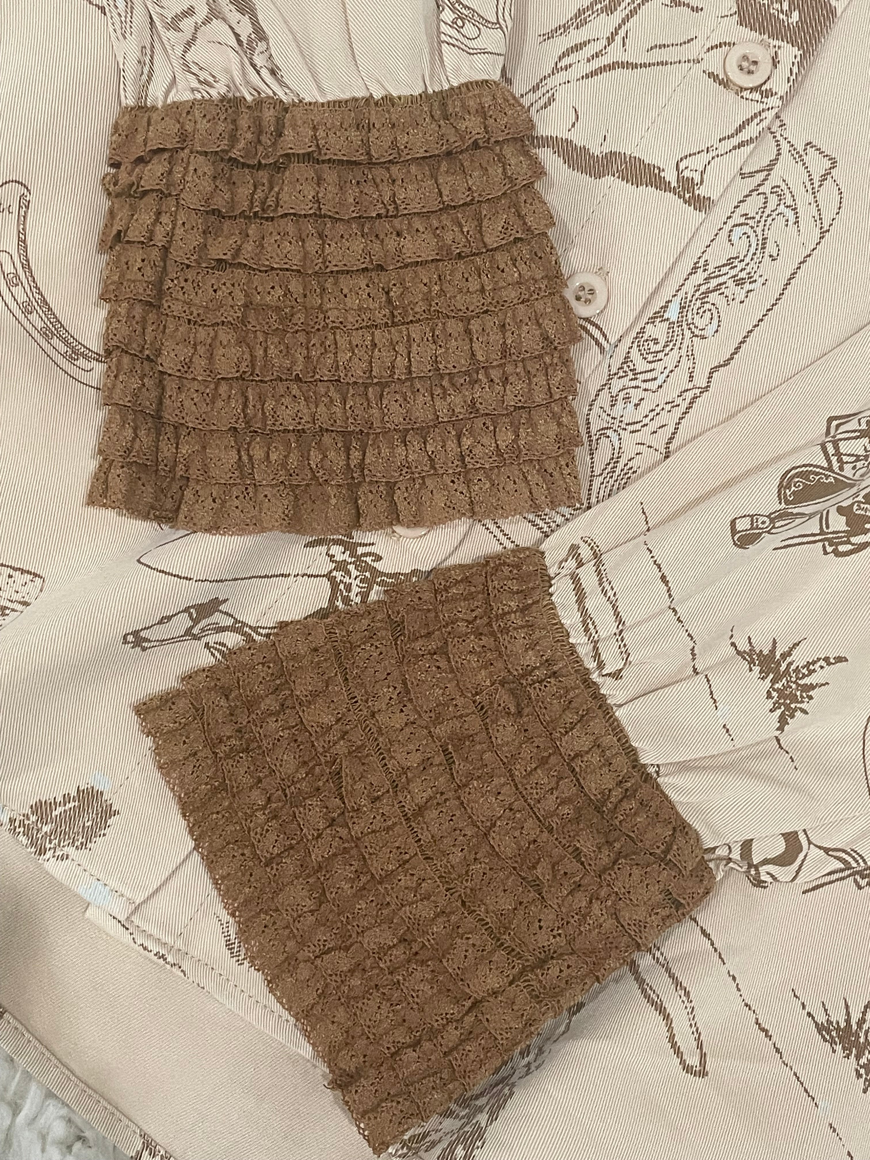 Western Printed Ruffle Cuff Shirt