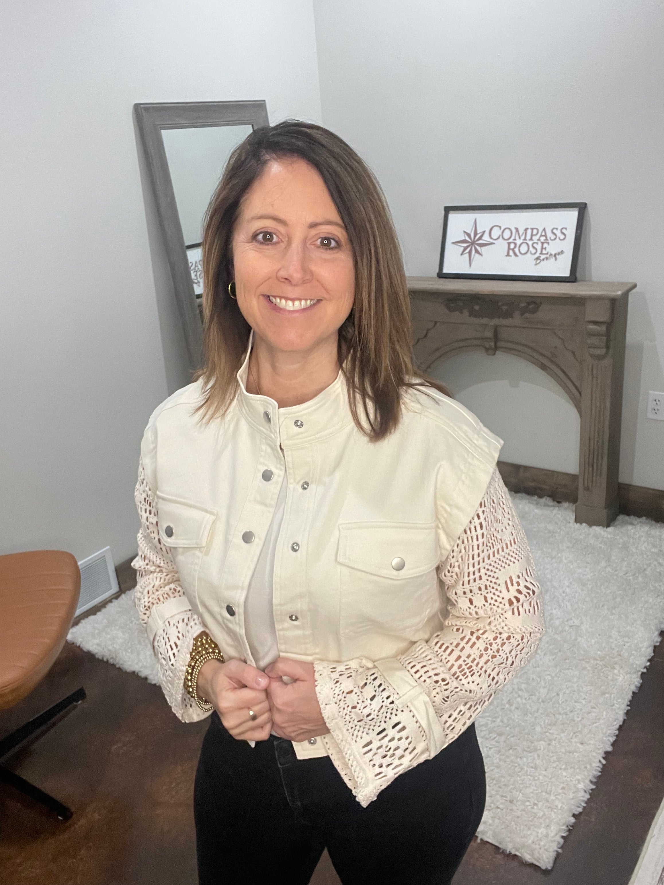 Crochet Sleeve Utility Jacket