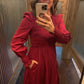 SMOCKED SWISS DOT MAXI DRESS