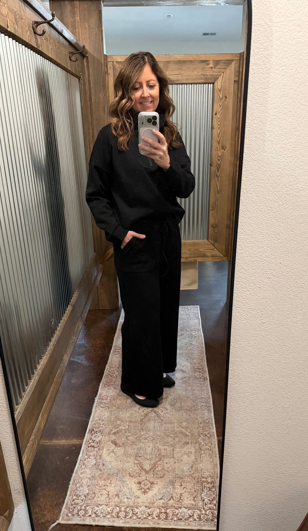Half Zip Pullover & Wide Leg Pants Set