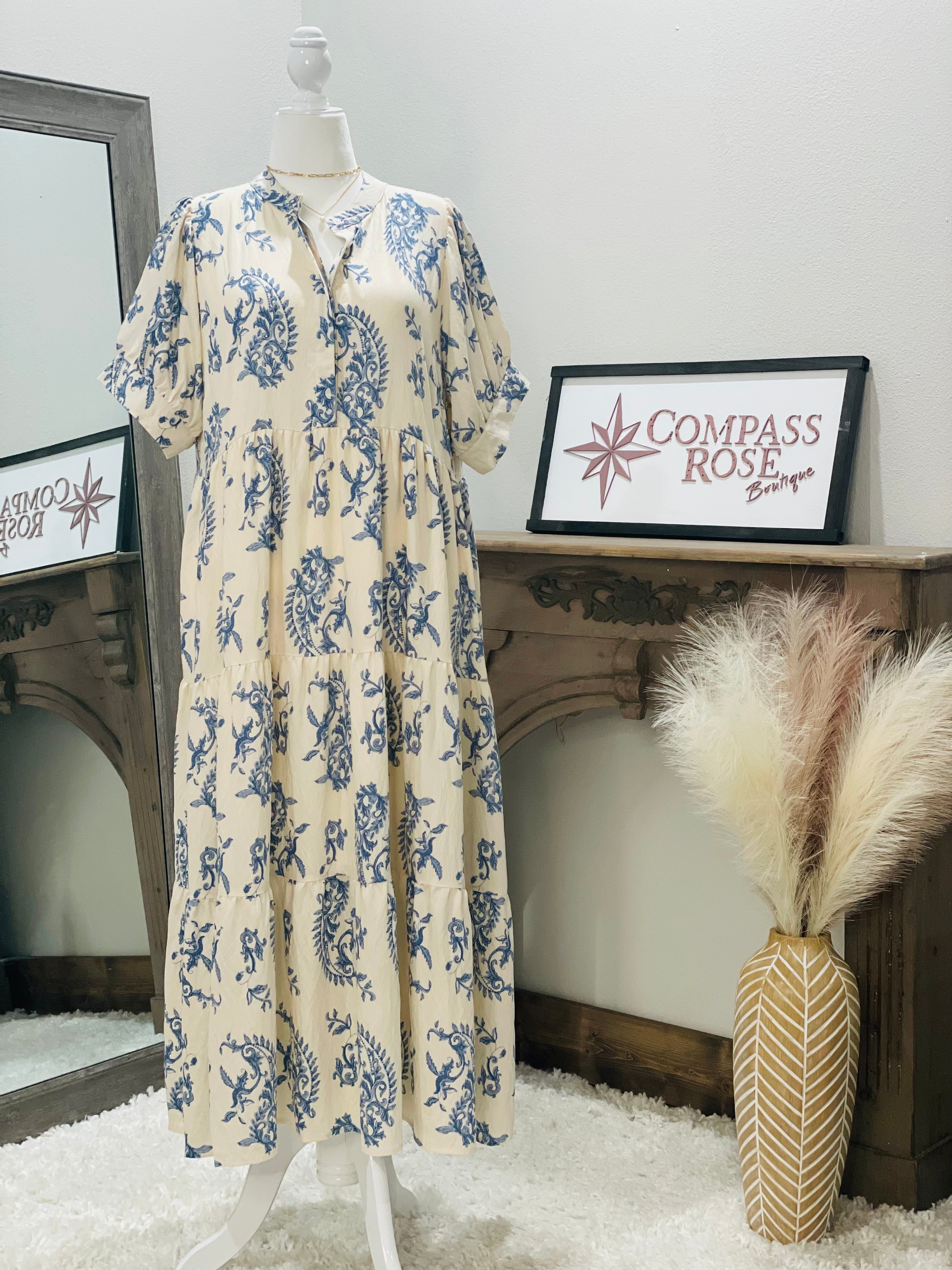 Tiered Textured Midi Dress