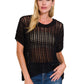 Fish Net Short Sleeve Crochet Sweater