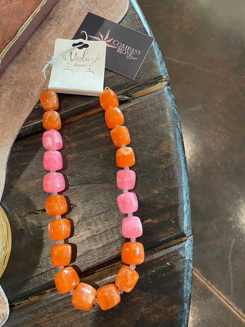 Orange Bead Necklace