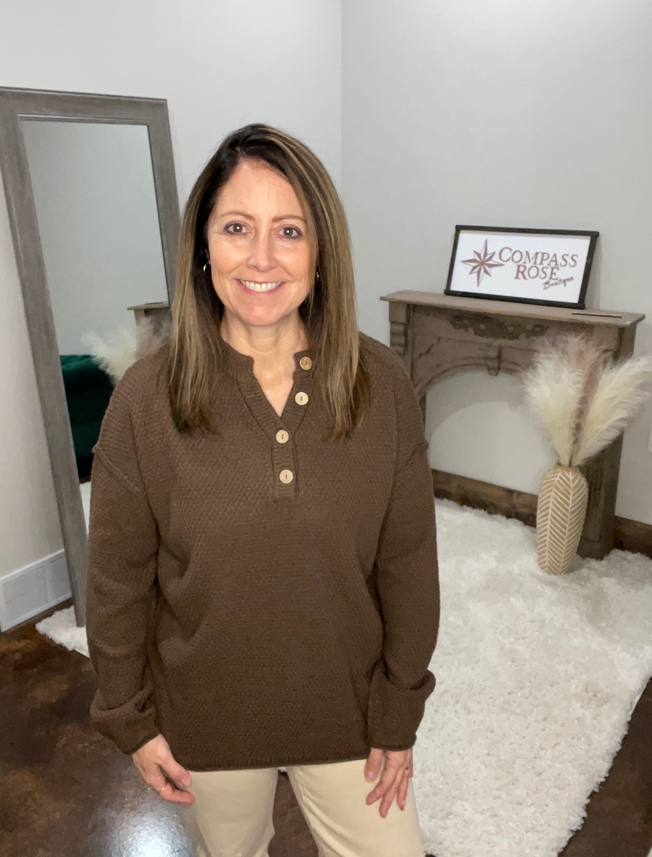 Henley Neckline Sweater