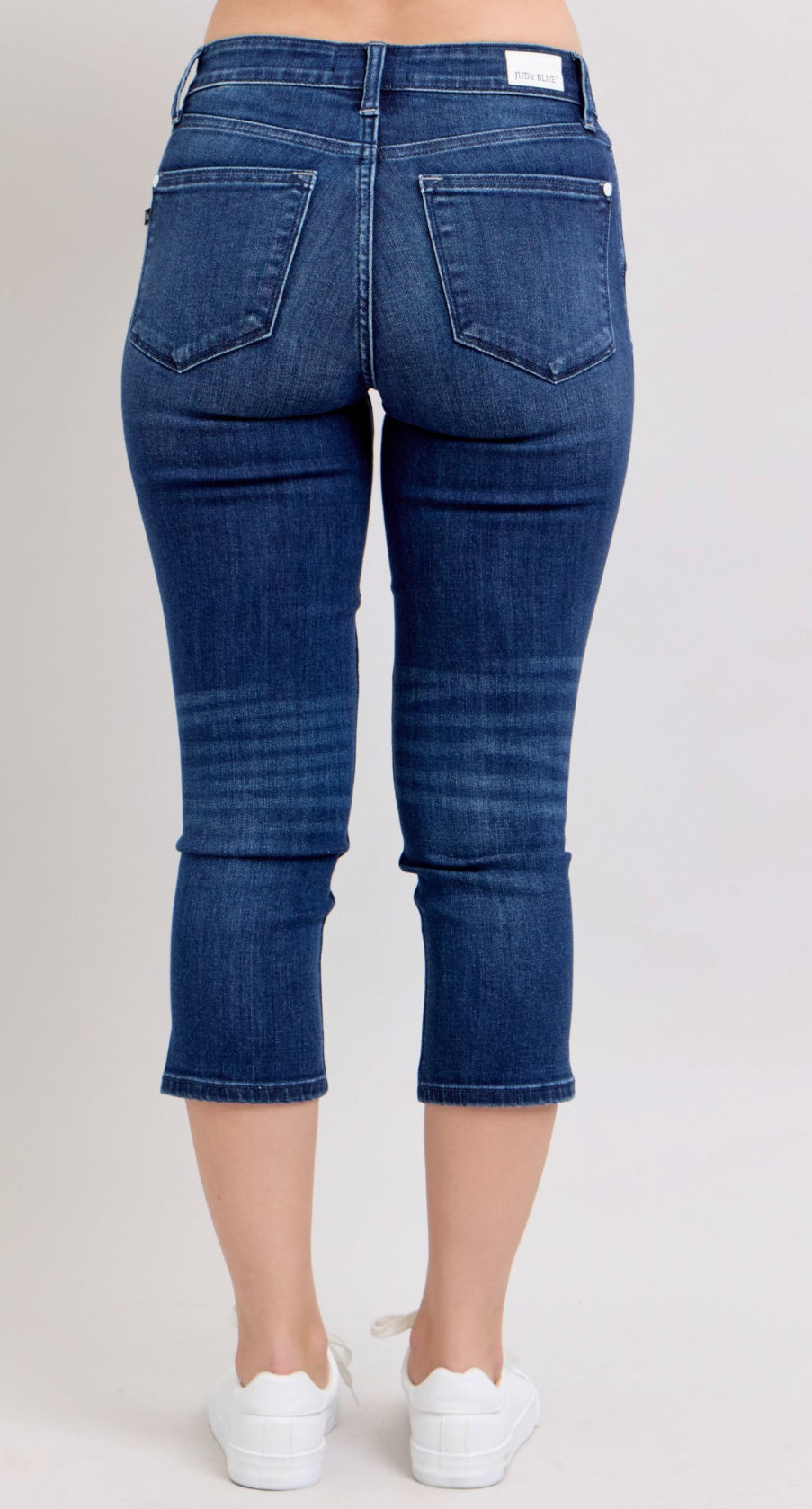 Judy Blue Super Dark Wash Capri with Side Slit