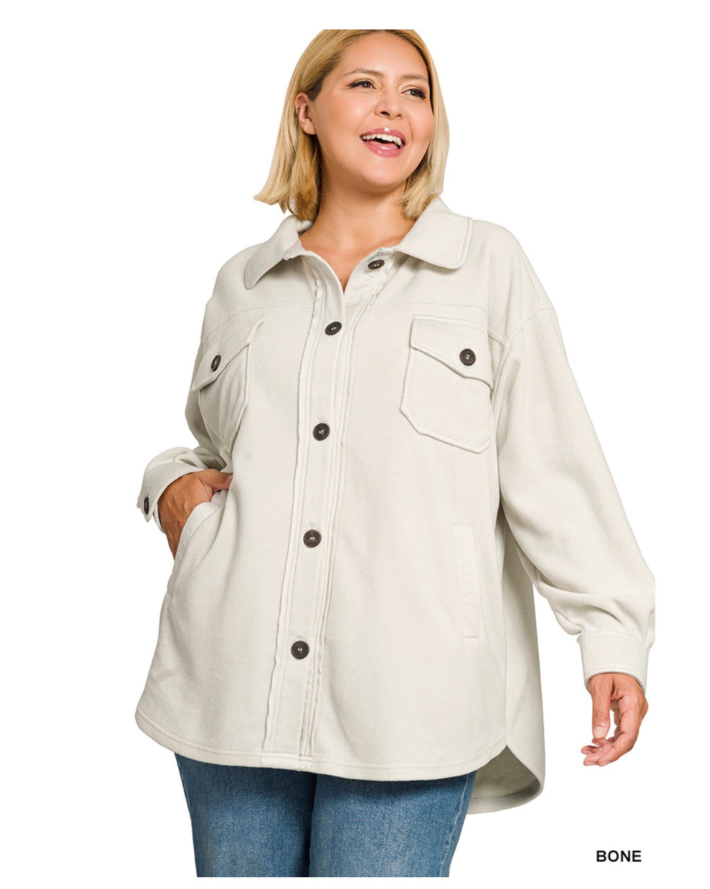 Oversized Basic Fleece Shacket