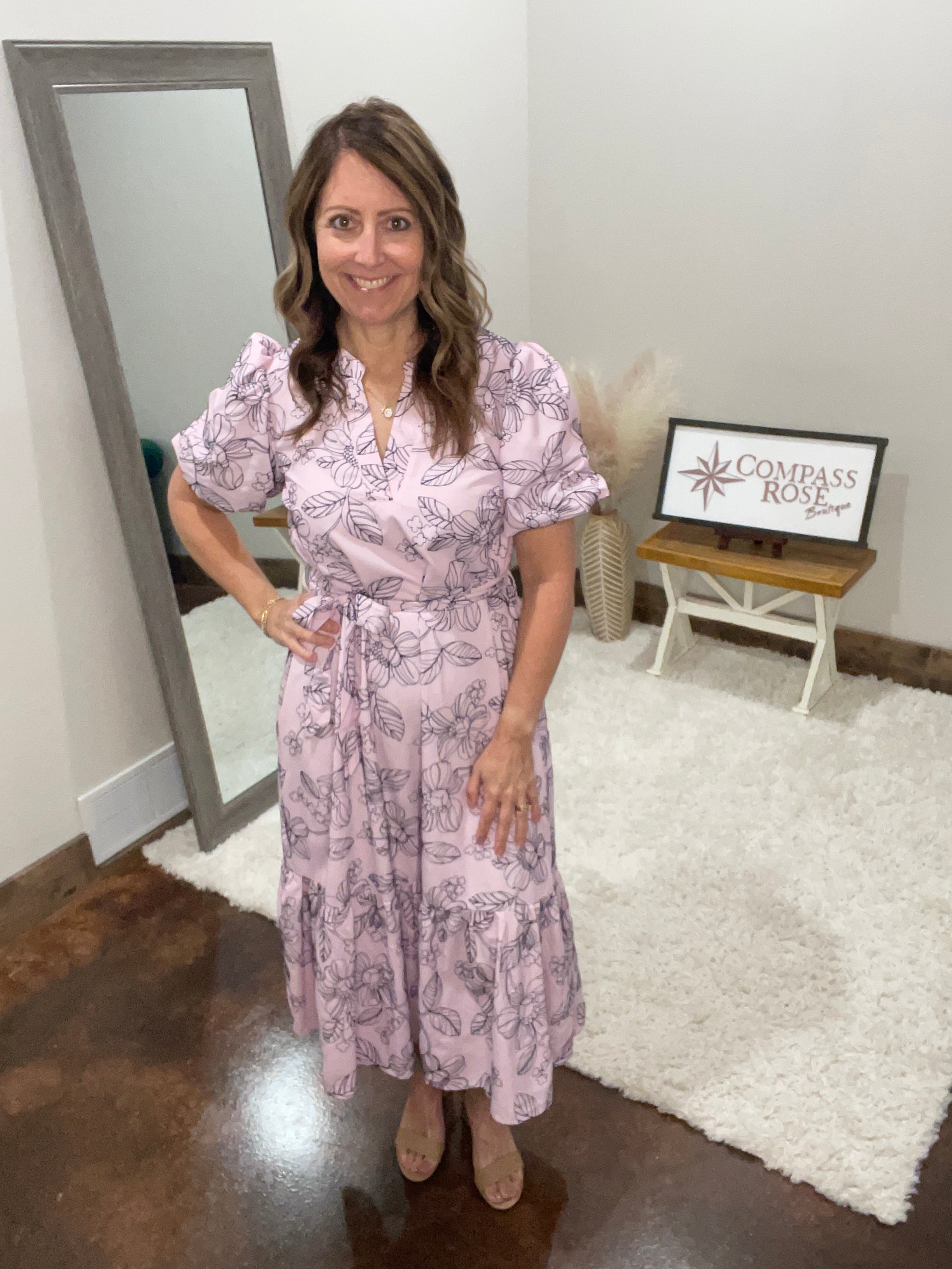 Sky Garden Belted Midi Dress
