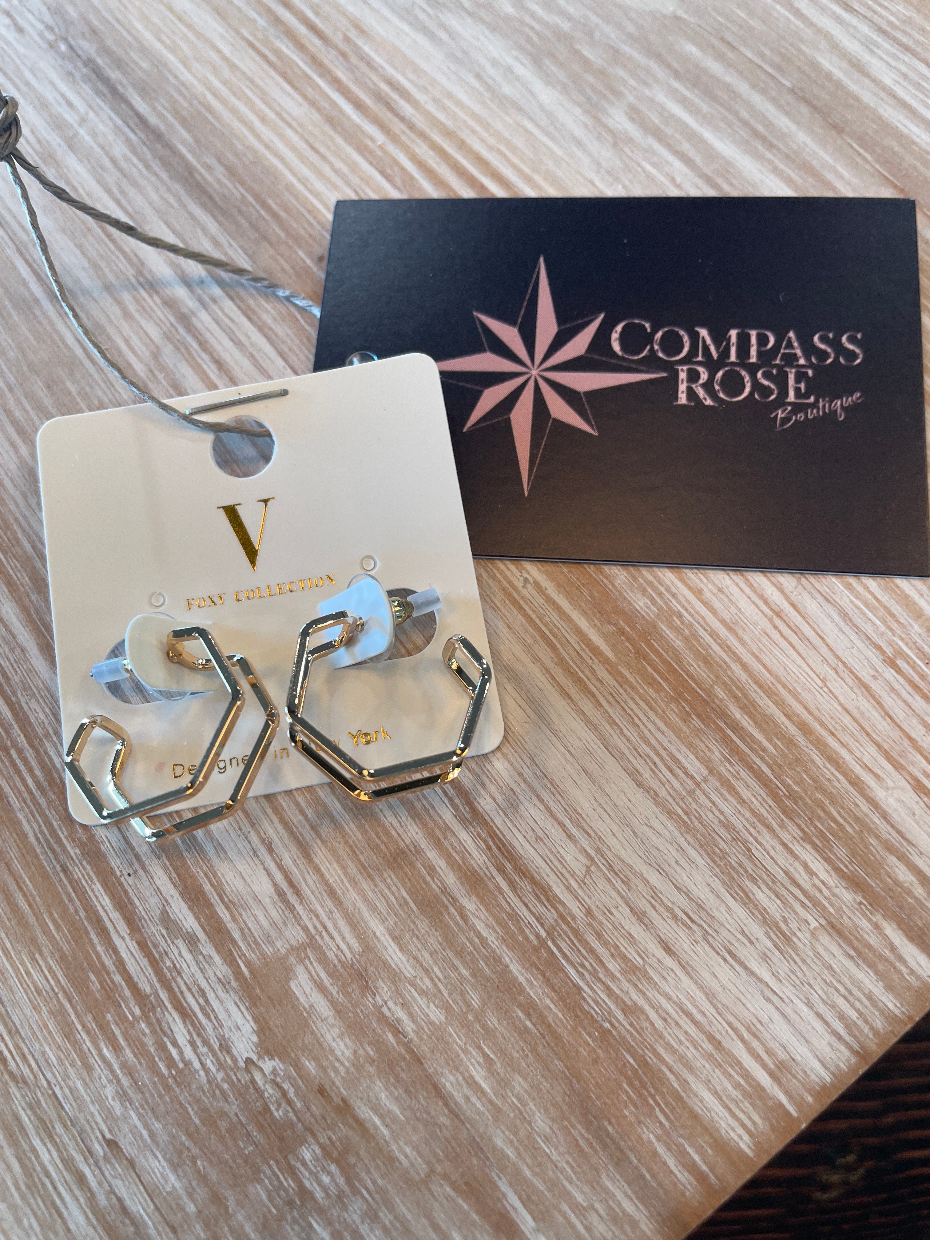 Hexagon Hoop Earrings