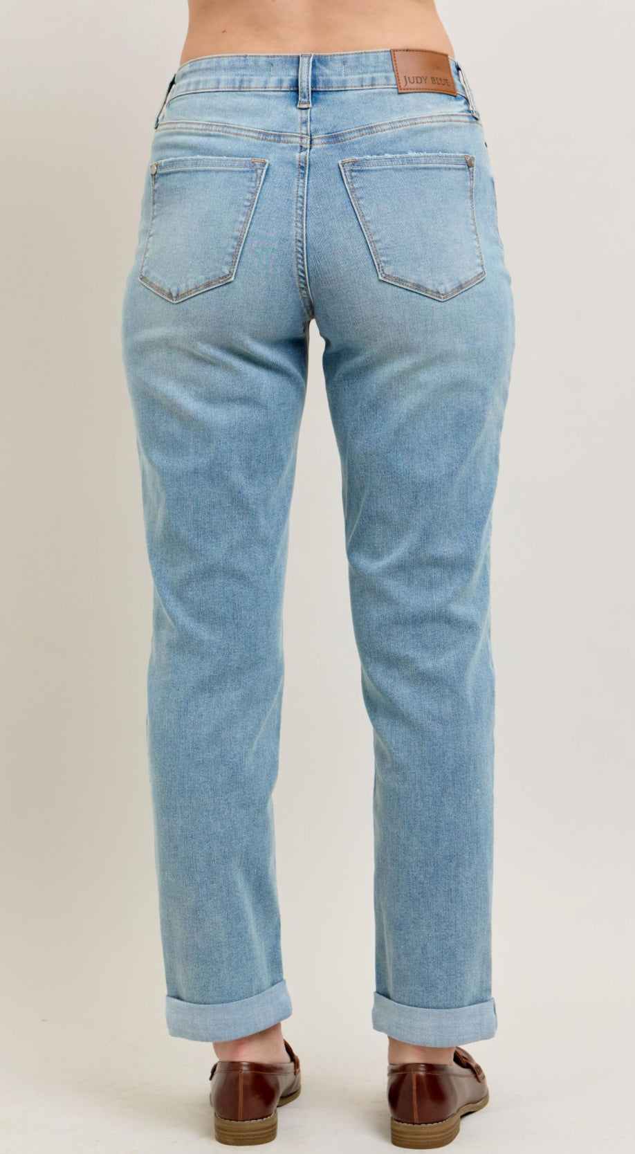 Judy Blue V-Front Cool Denim Cuff BF