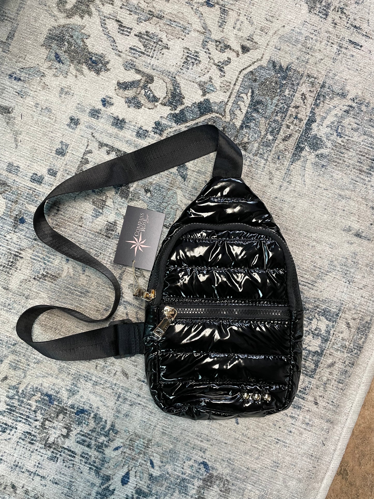 Shiny Puffer Sling Bag