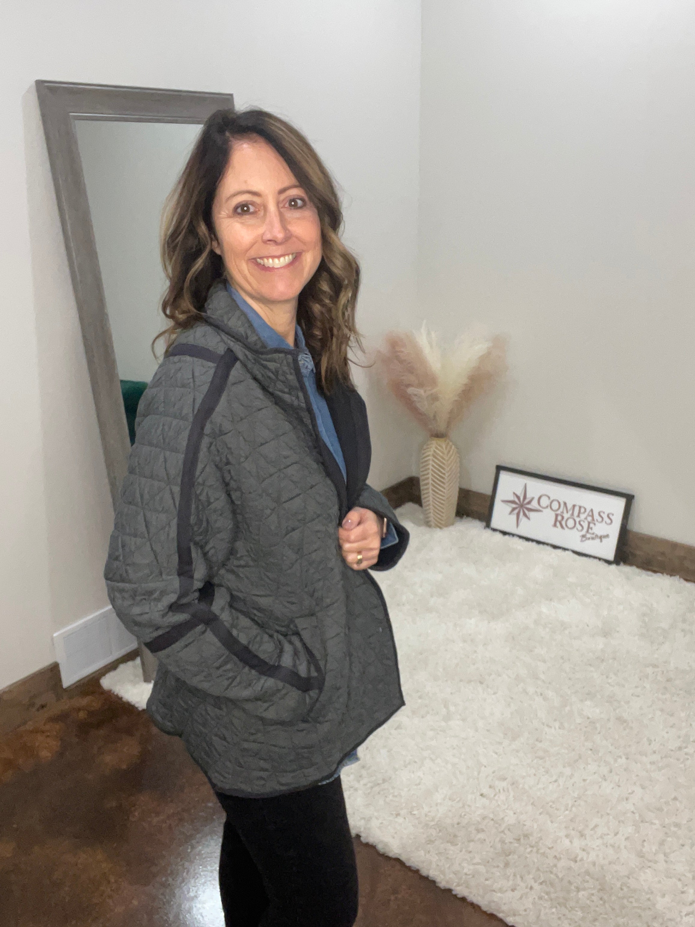 Oversized Soft Quilted Button Down Jacket