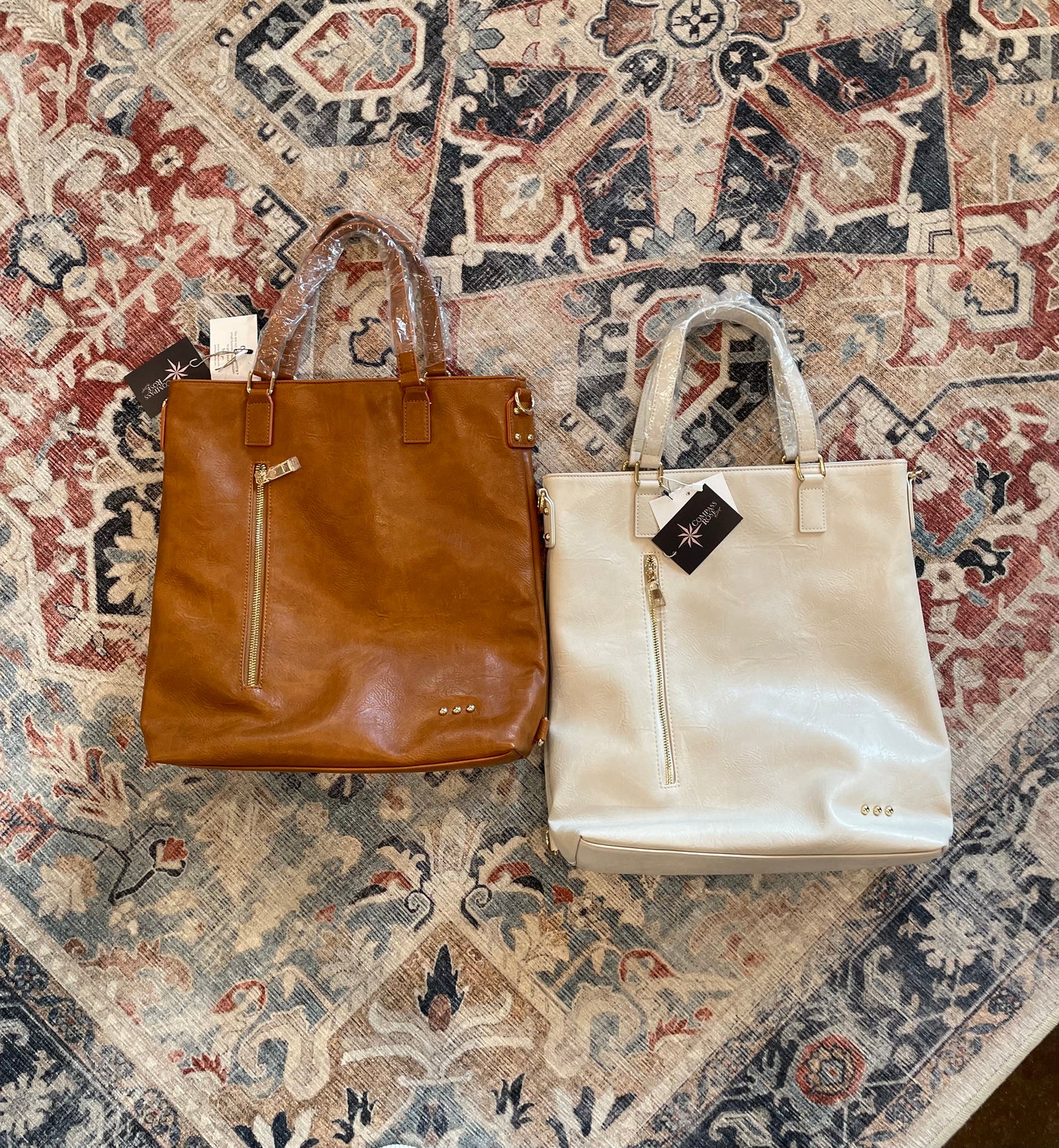 Upper East Side Vegan Leather Backpack & Crossbody Tote Bag