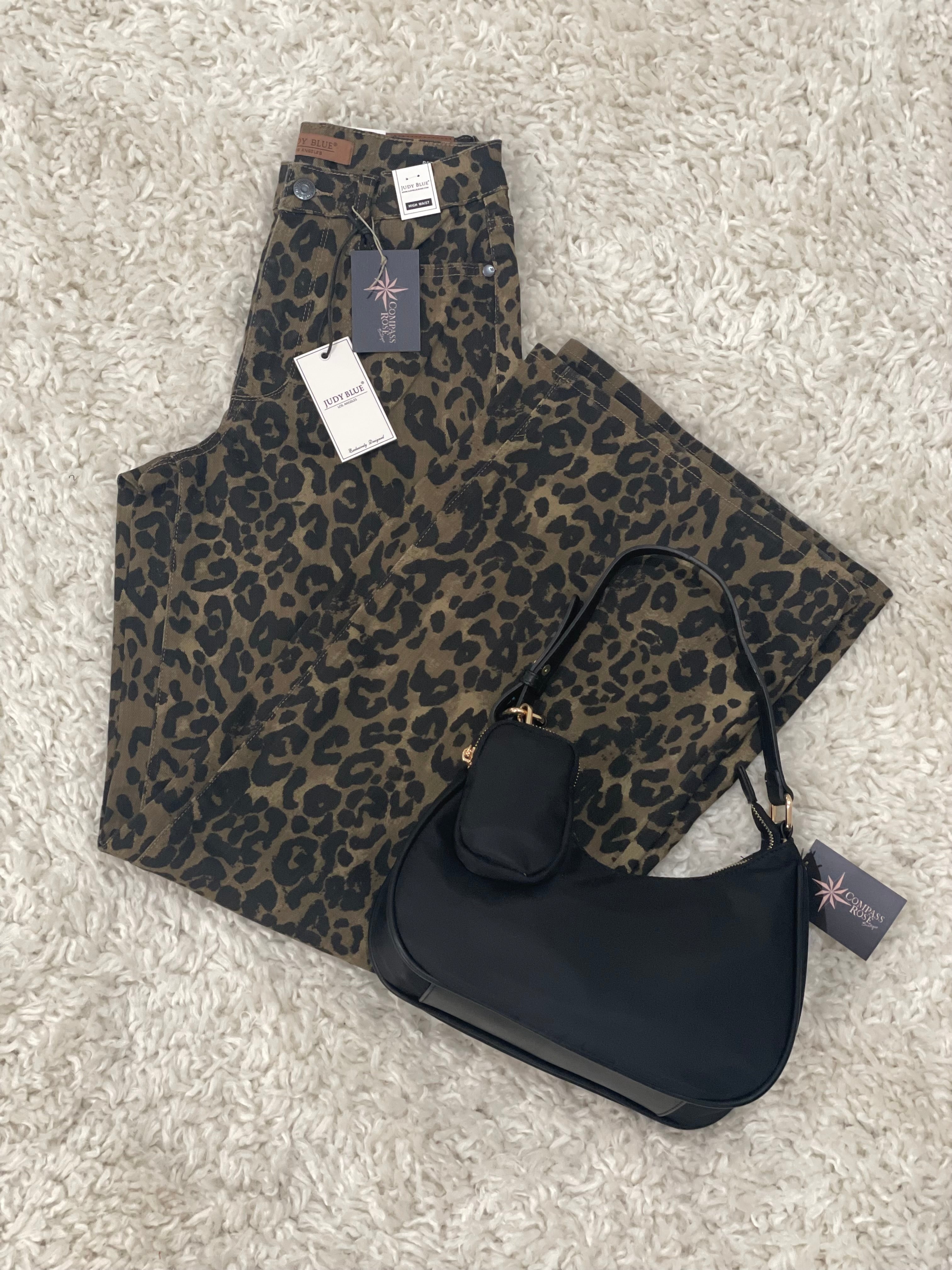 Judy Blue HW Retro Wide Leopard Print
