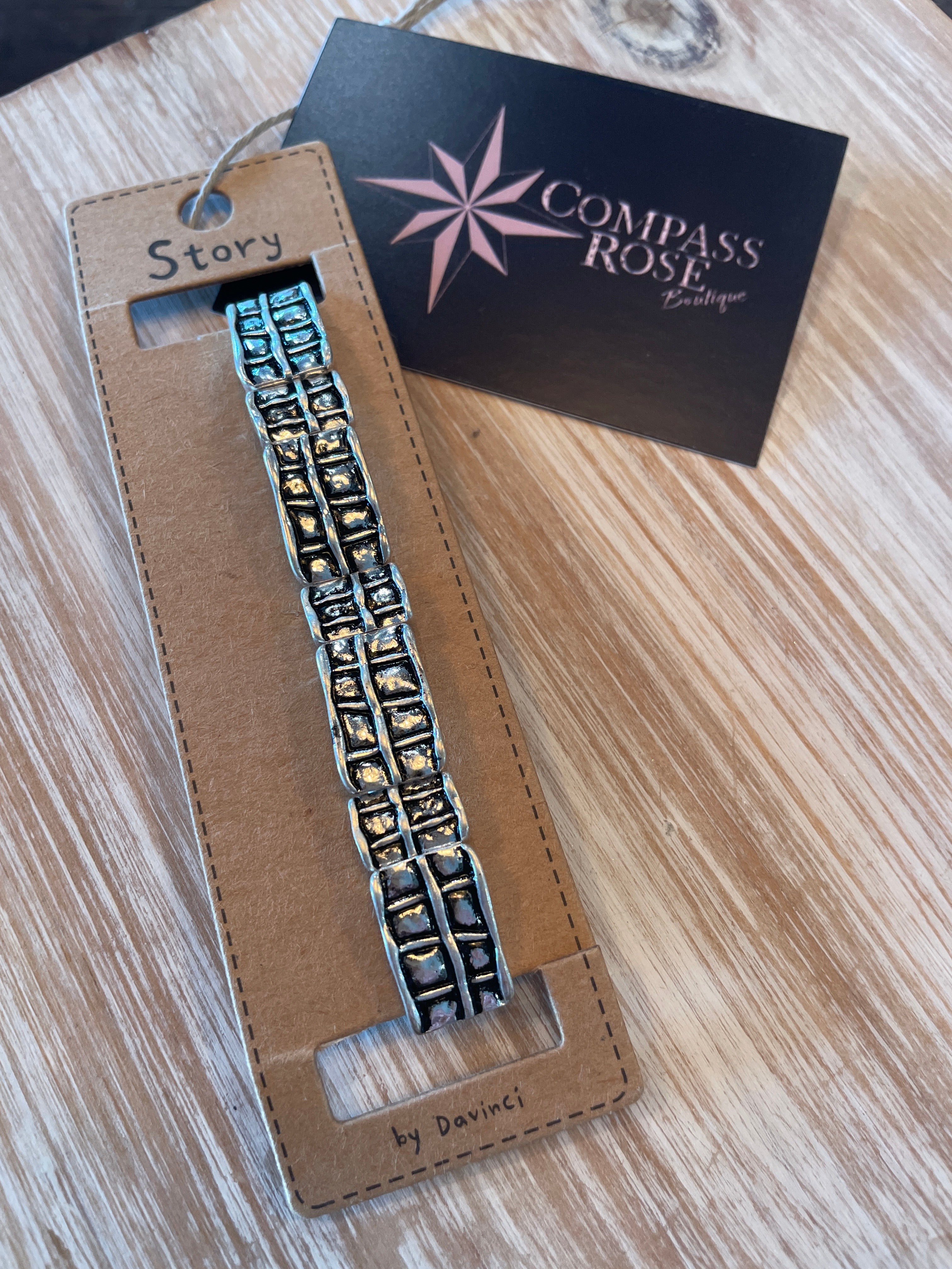 Pewter Square Design Bracelet