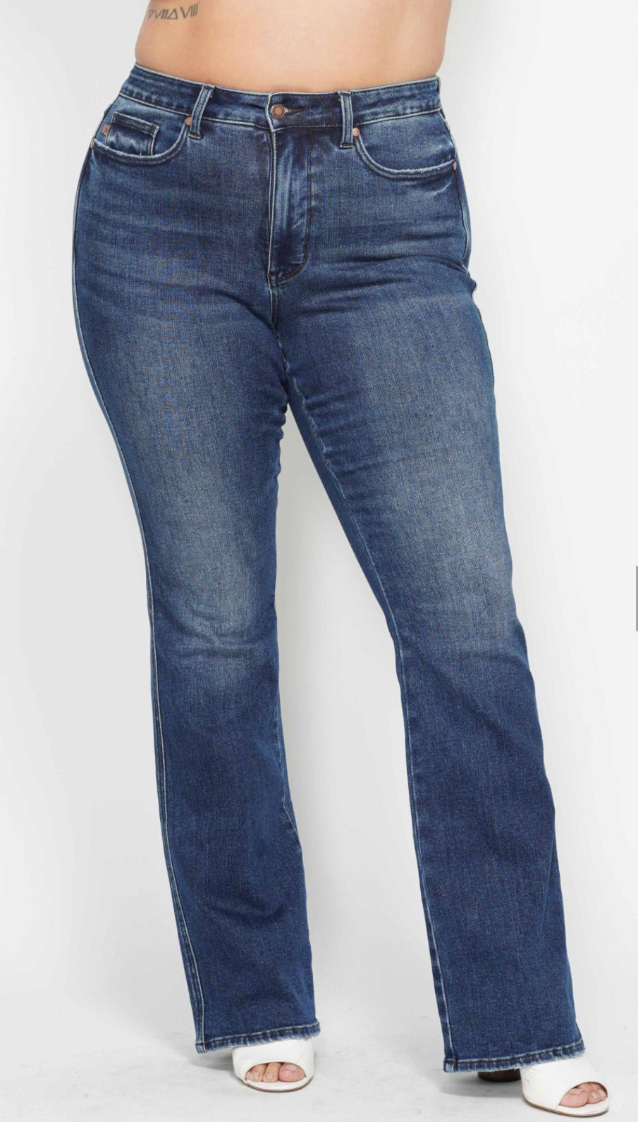 Judy Blue High Waist Tummy Control Back Pkt Embroidered Bootcut