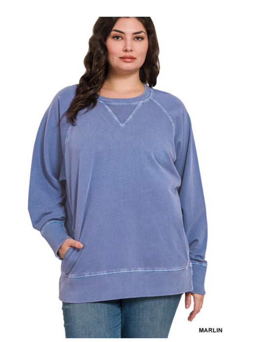 French Terry Pullover with Pockets