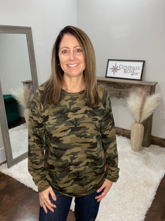 Washed Camo Terry Sweatshirt