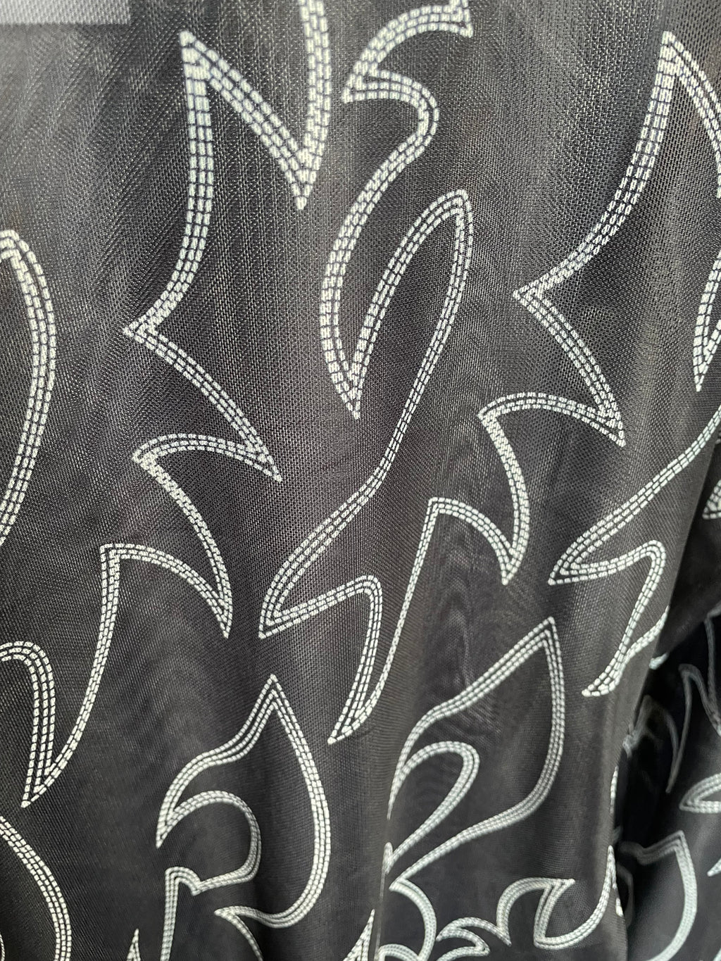 Boots Stitch Mesh Mock Neck Fitted Top