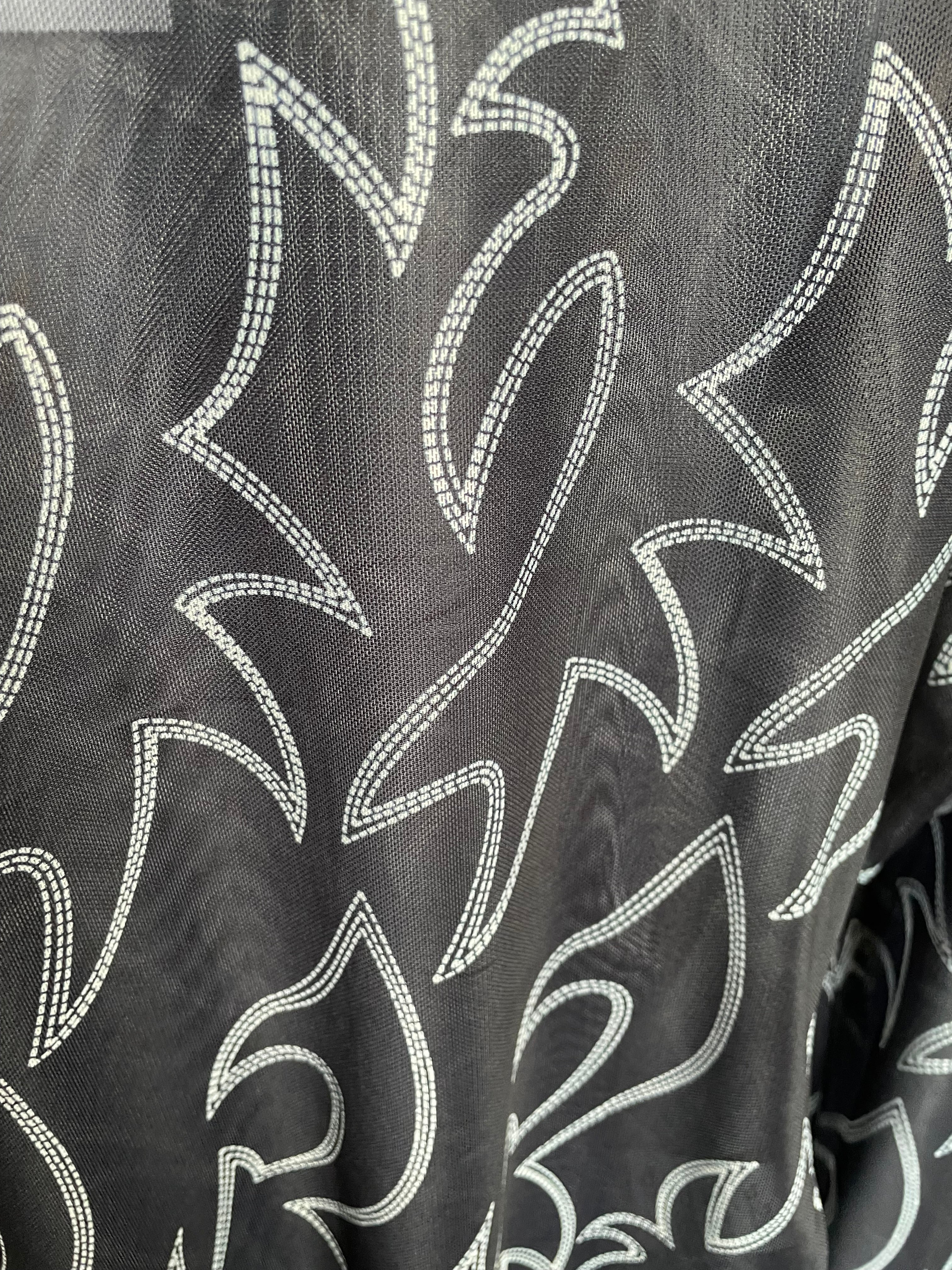 Boots Stitch Mesh Mock Neck Fitted Top