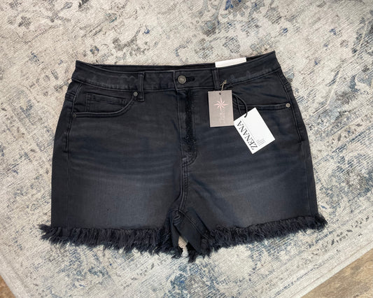 Plus Mid Rise Black Shorts