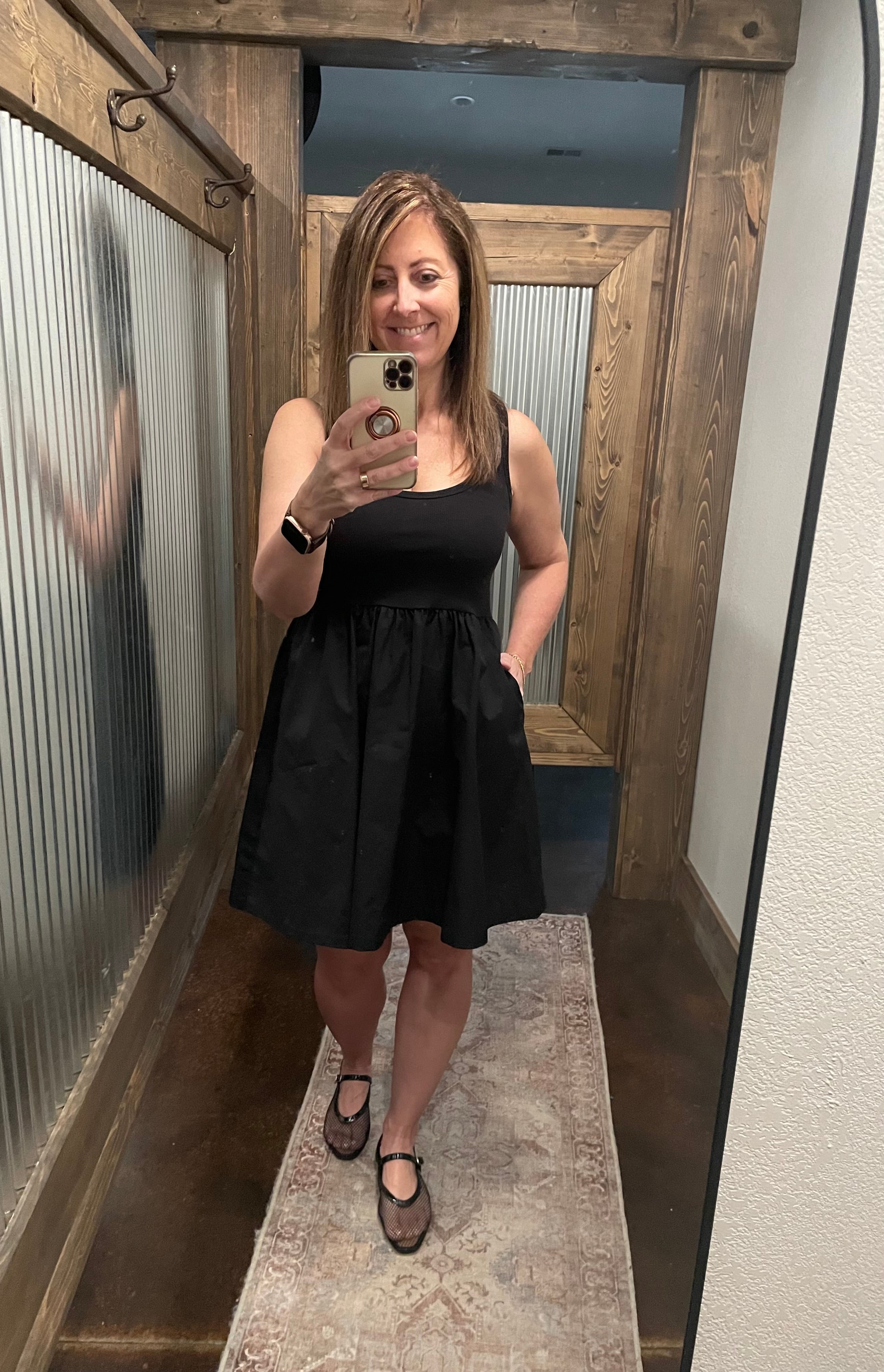 Combined Knit & Woven Dress
