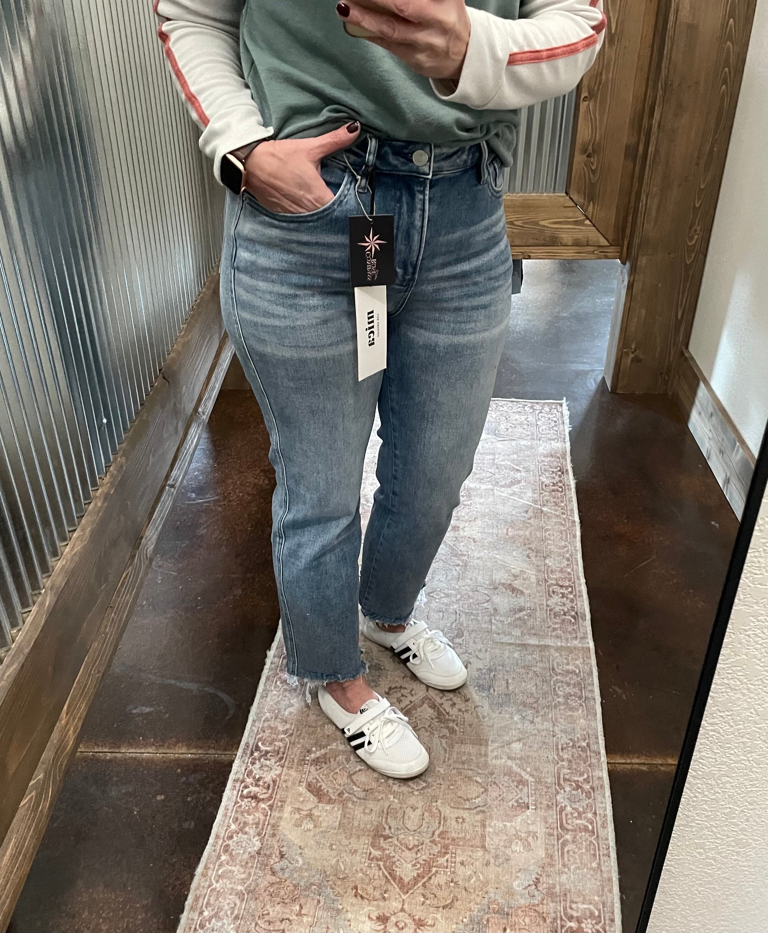 Mica High Rise Cropped Jeans w/Raw Hem