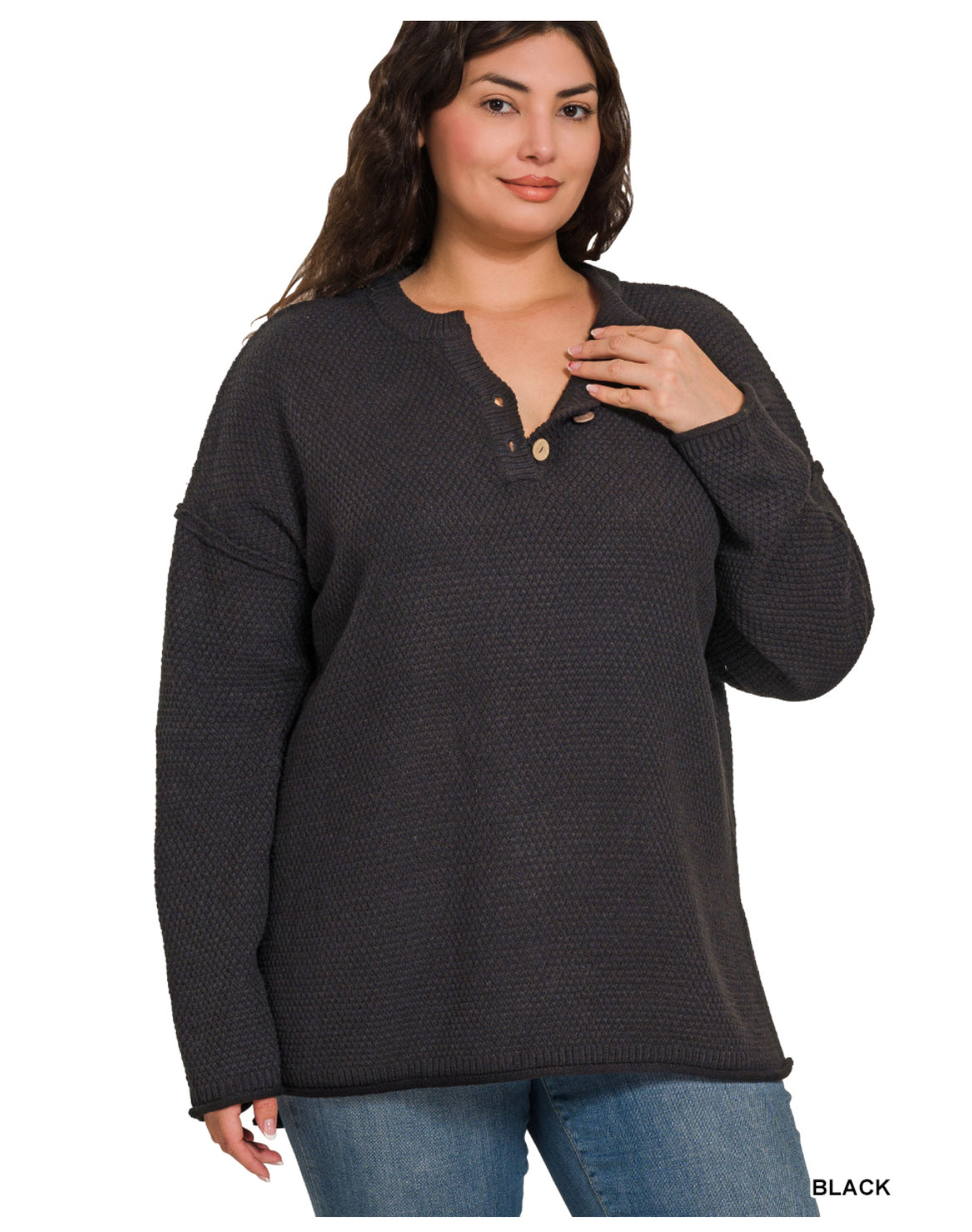 Henley Neckline Sweater
