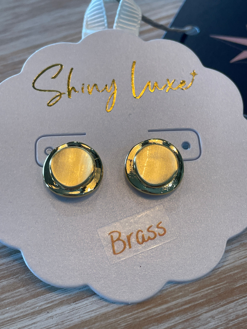 Gold Button Earrings