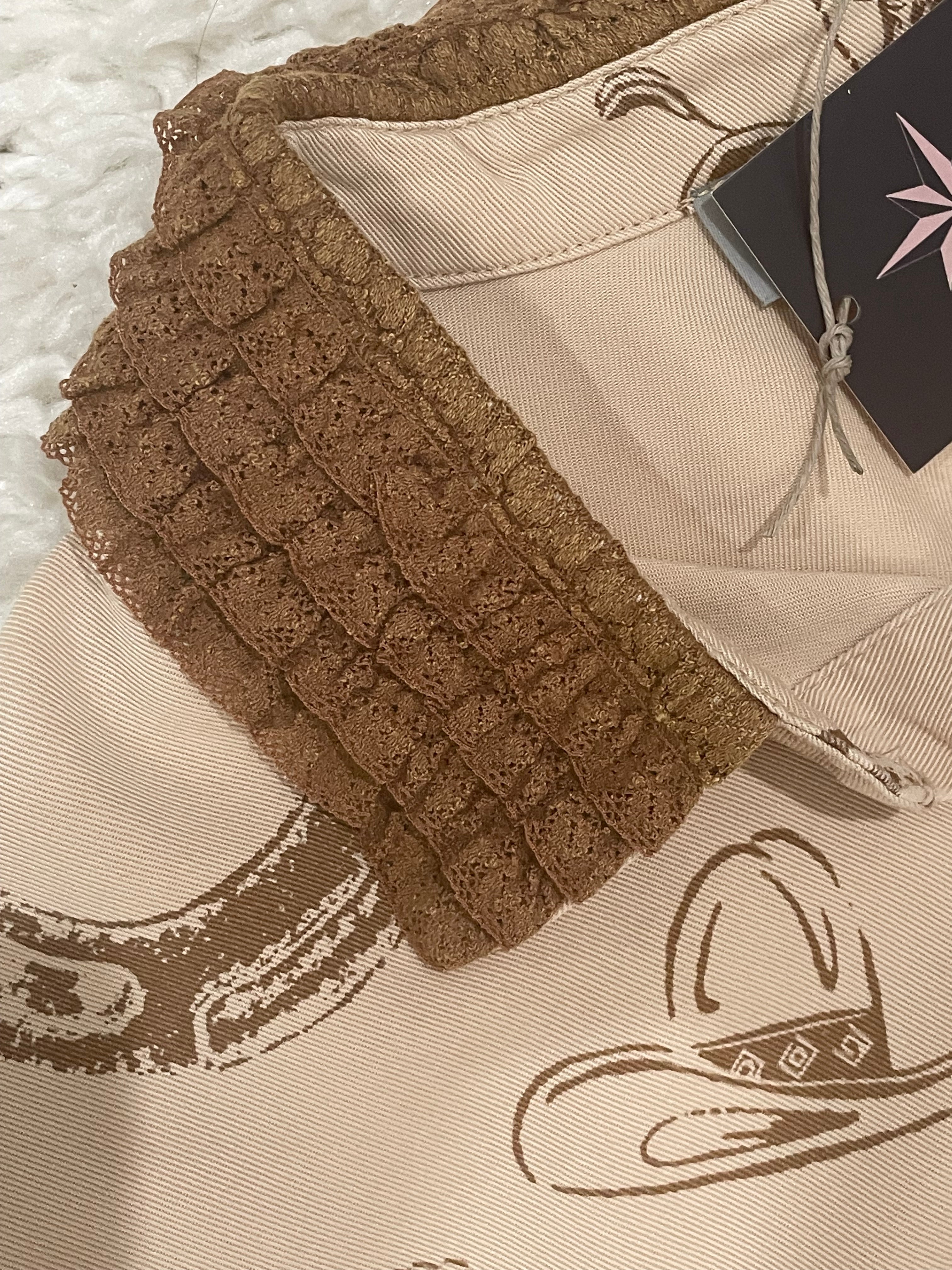 Western Printed Ruffle Cuff Shirt