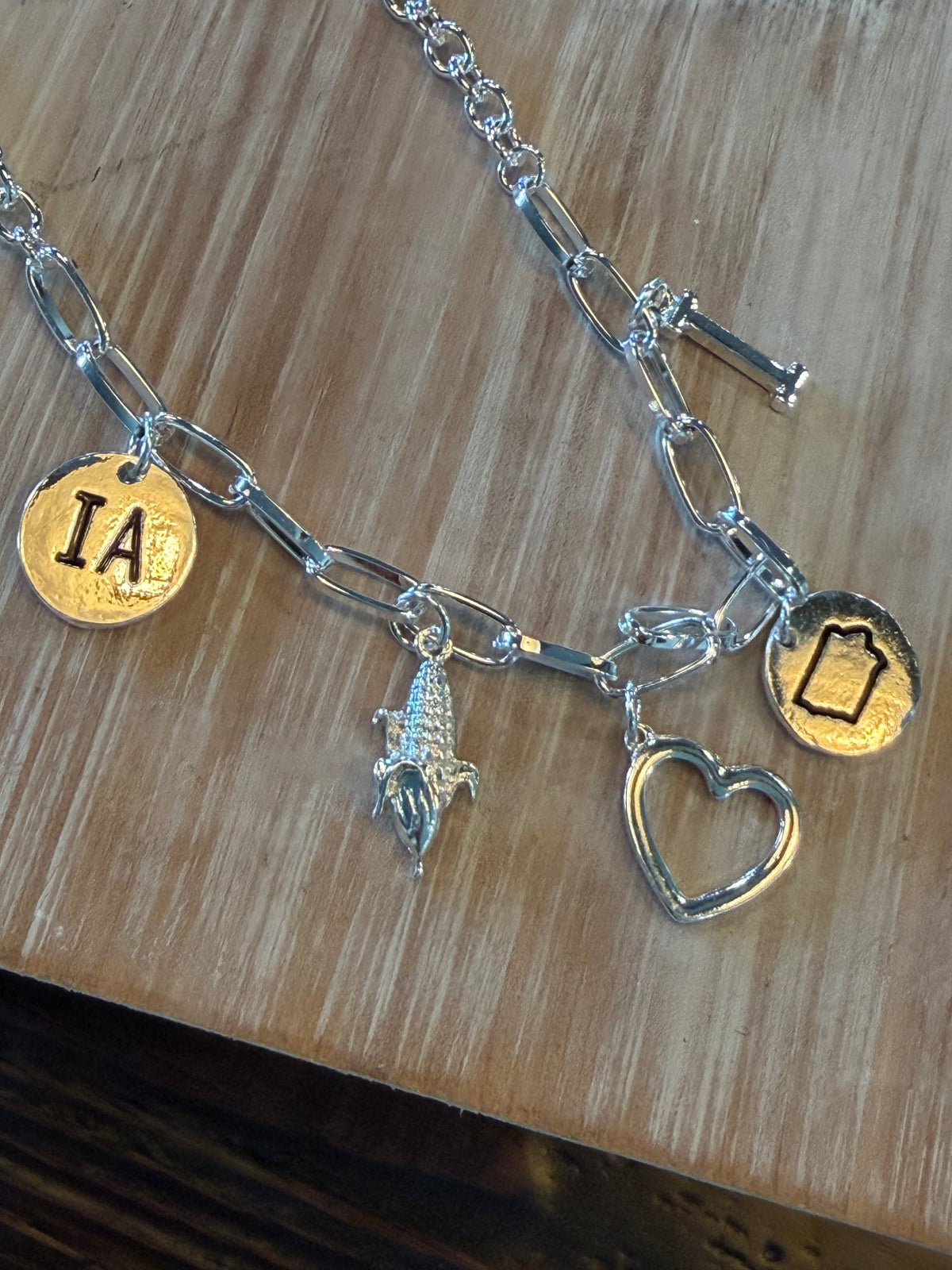 Iowa Charm Necklace/Earring Set
