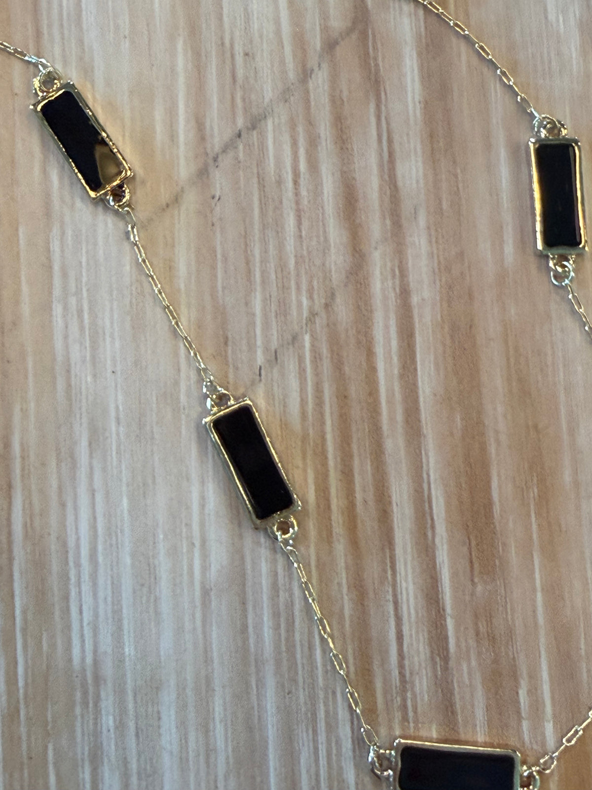 Rectangle Black Inlay Necklace