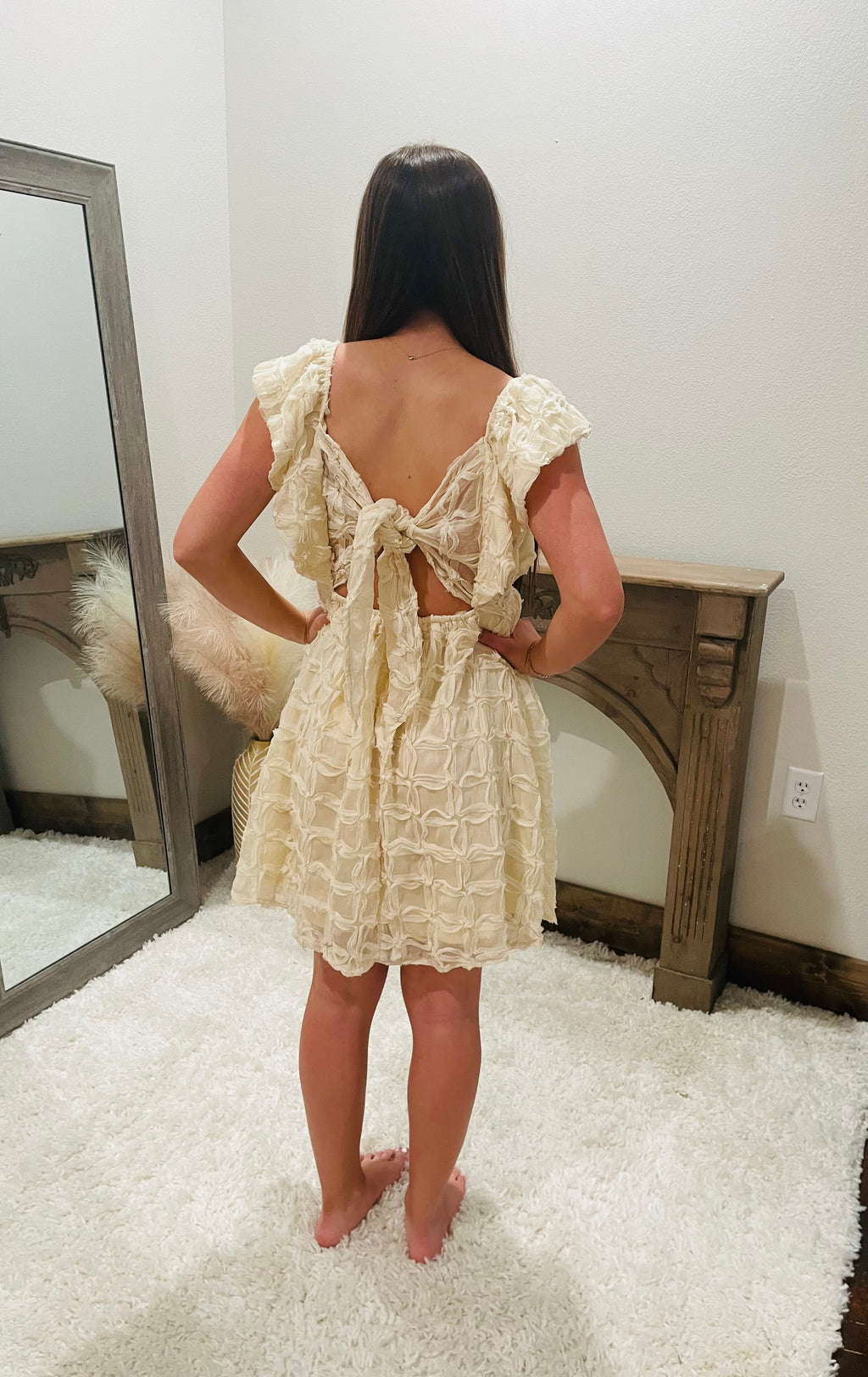 OPEN TIE BACK BABYDOLL DRESS