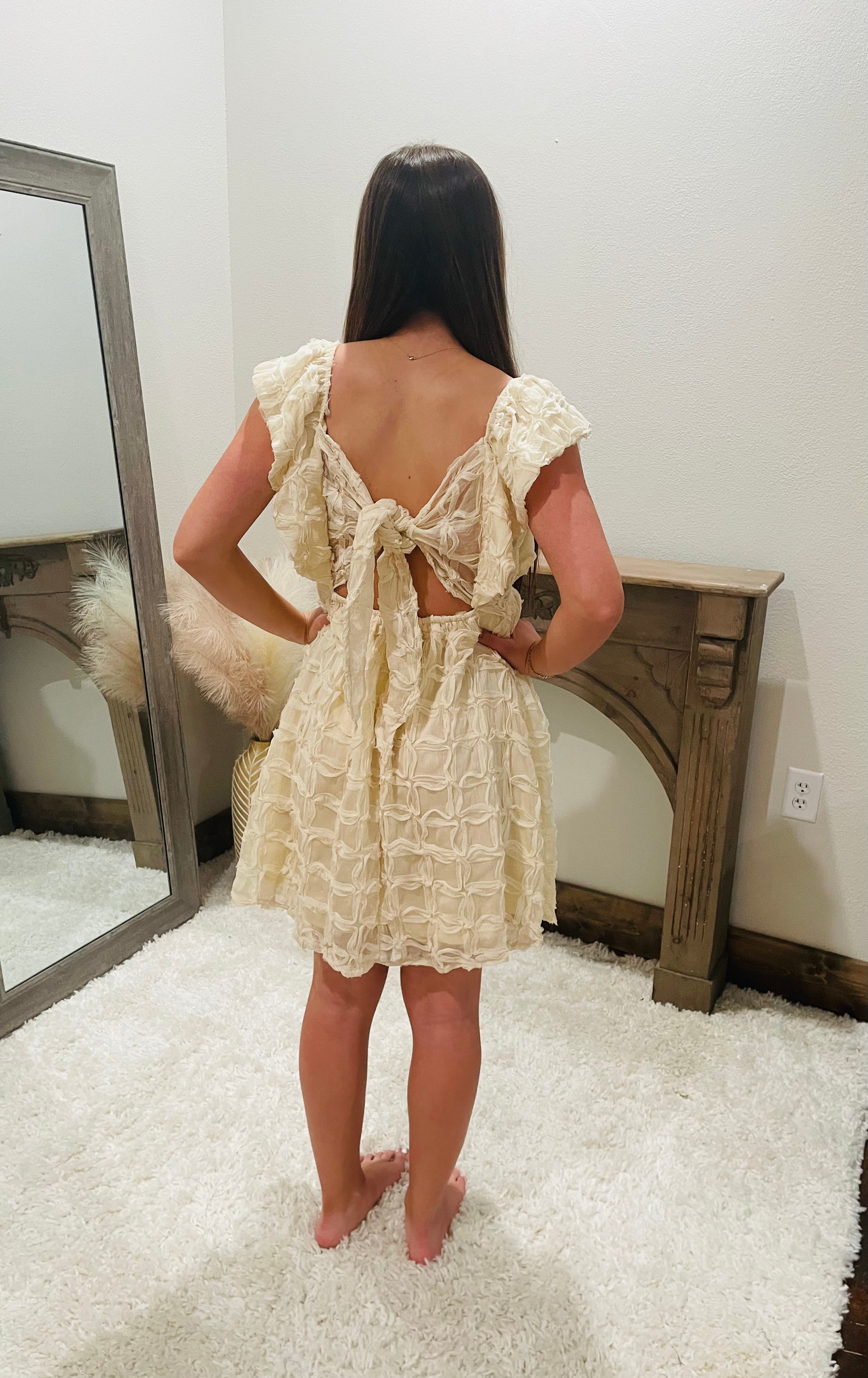 OPEN TIE BACK BABYDOLL DRESS